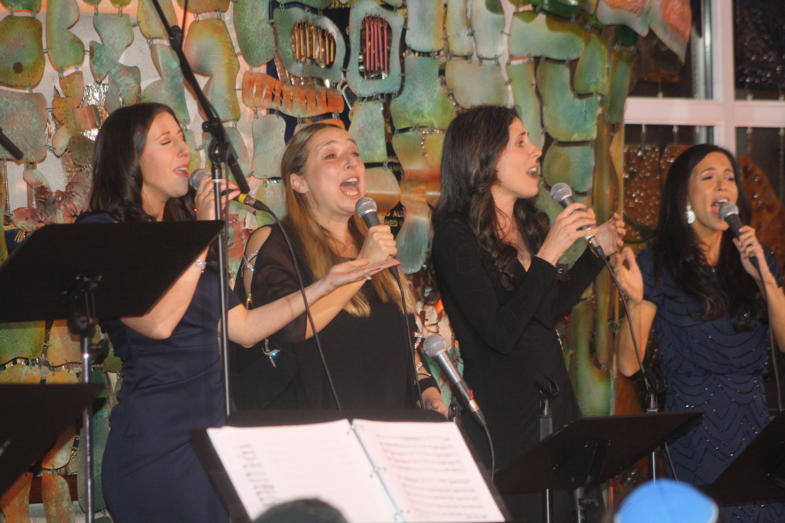 From left, cantors Rachel Goldman, Magda Fishman, Rachel Brook, and Laurie Akers in the first ever all female cantorial concert at the Hampton Synagogue in Westhampton Beach on Saturday, November 27. The four are considered the leading female cantors in the country.
