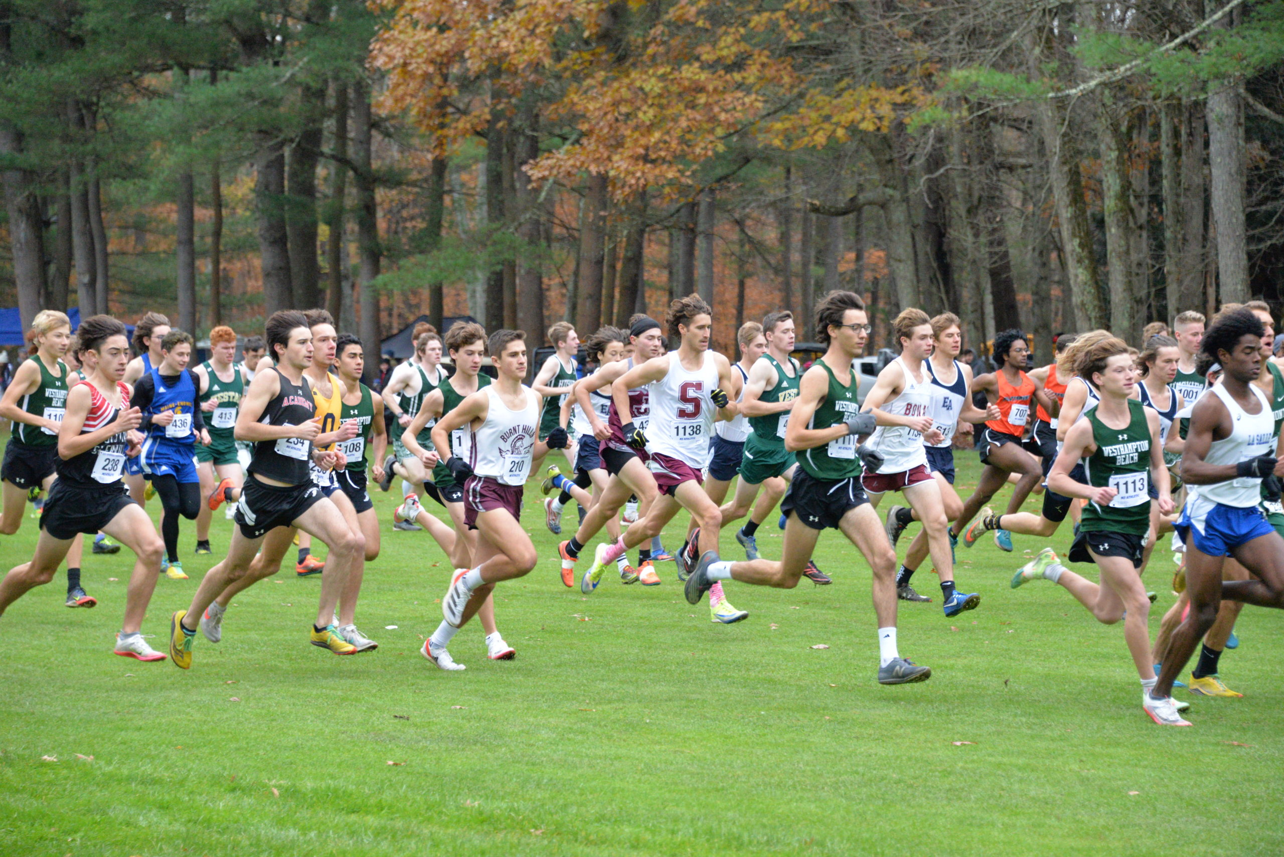 Southampton senior Billy Malone at the start of the New York State Class B Championship race on Saturday.