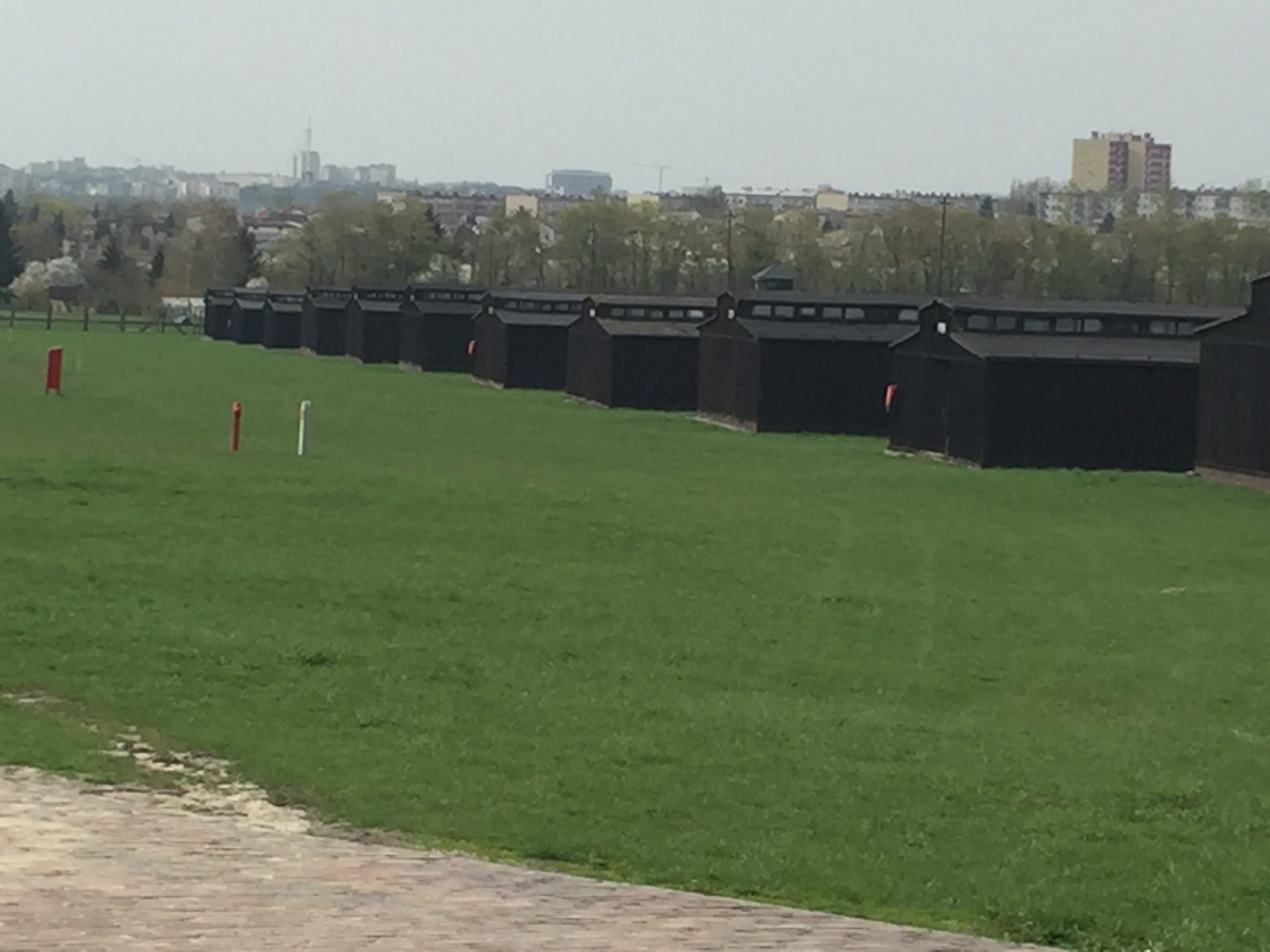 Rows of sleeping barracks at Lublin-Majdanek concentration camp in Poland.