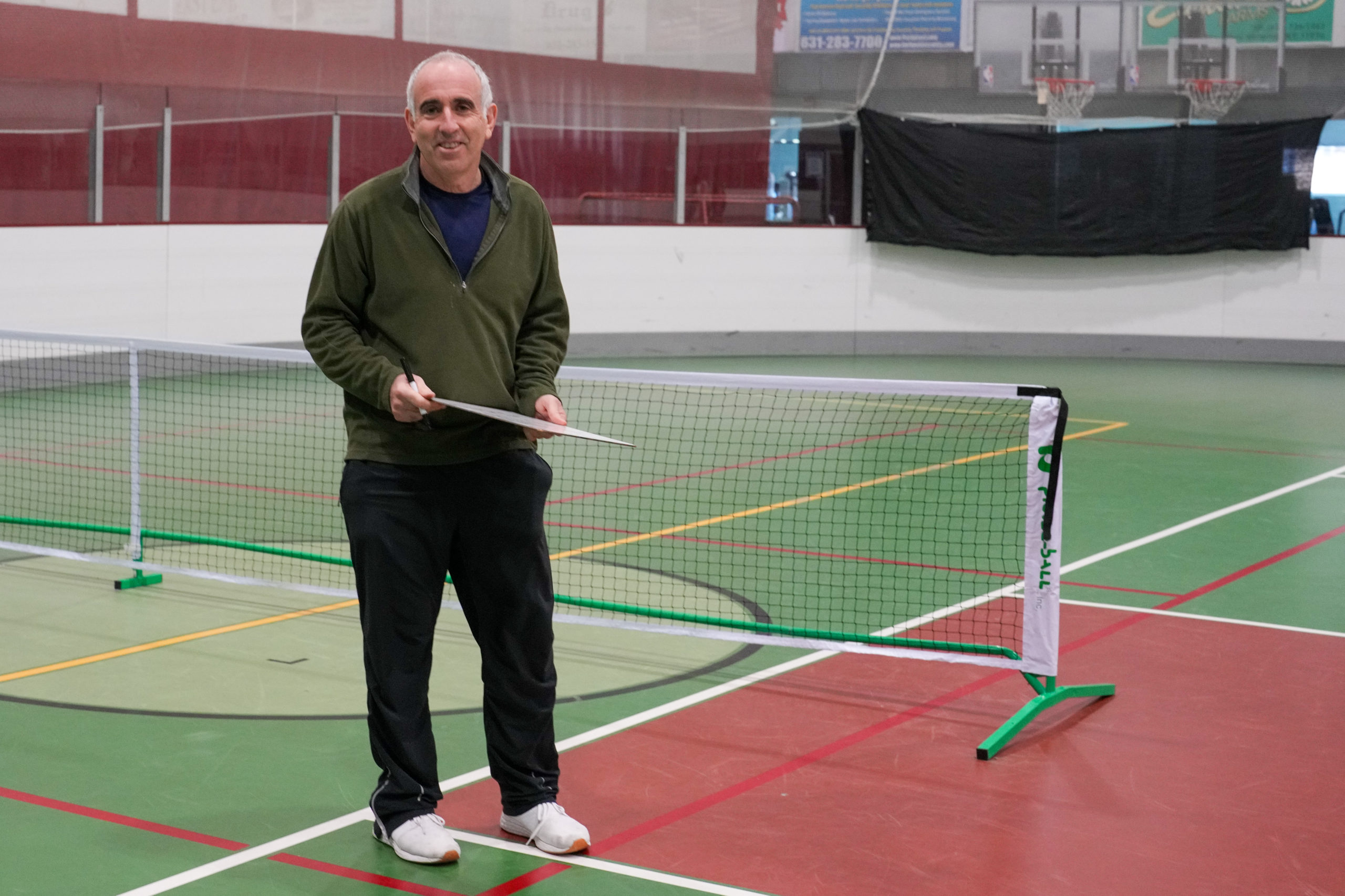 Southampton Town Supervisor Jay Schneiderman, an avid pickleball player himself, took part in Saturday's event.