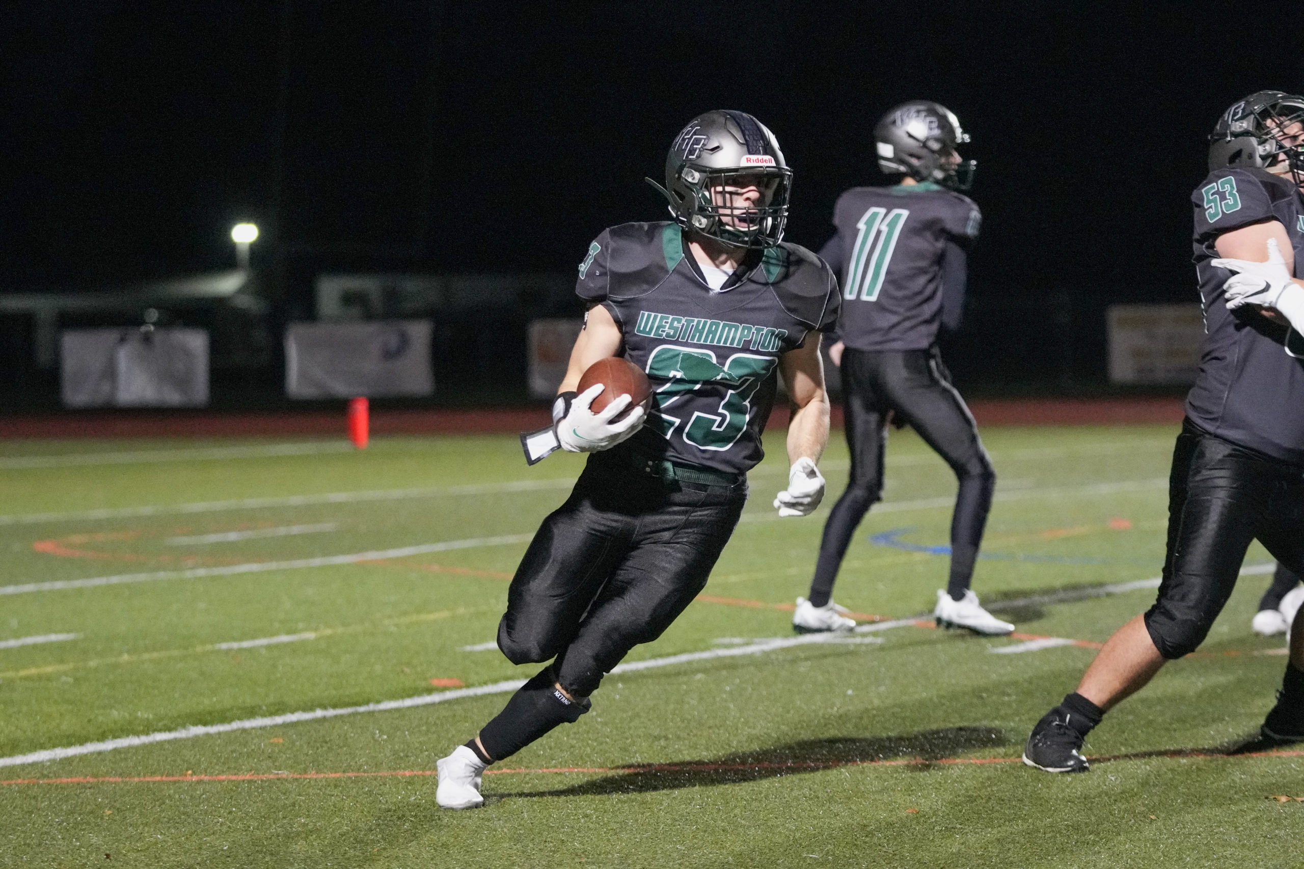Westhampton Beach senior Robert Moreland looks to gain some yards.