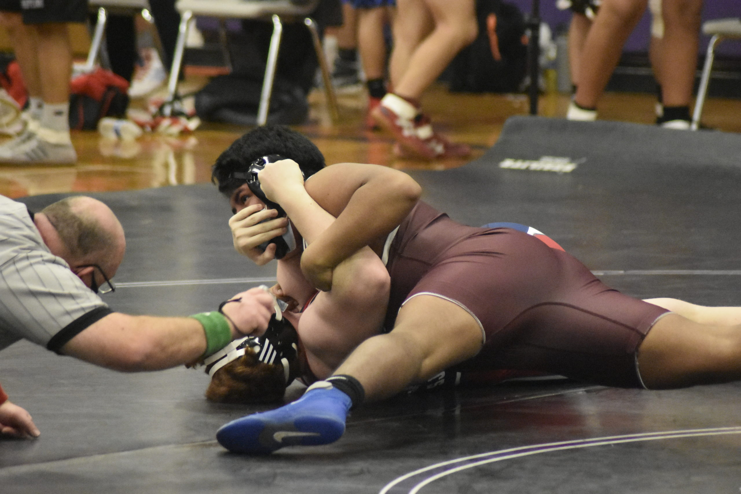 Southampton's Johan Moraxtitla pinned his St. John The Baptist opponent in 26 seconds on Saturday.