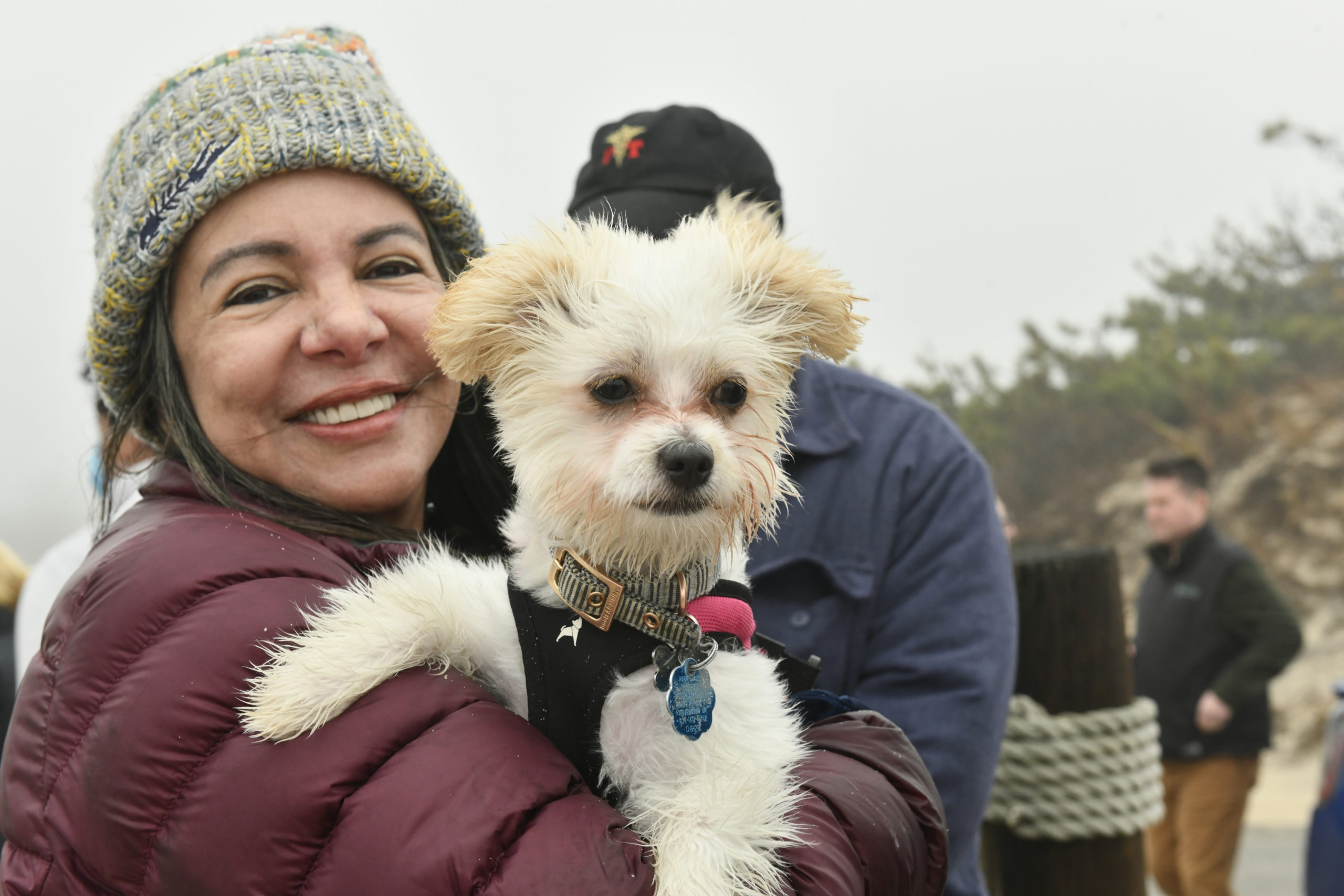 Adriana Aldrich with Nina at the Polar Bear Plunge.  DANA SHAW