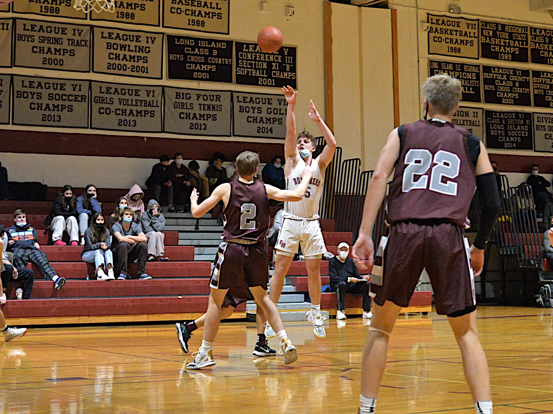 An East Hampton player takes a shot.