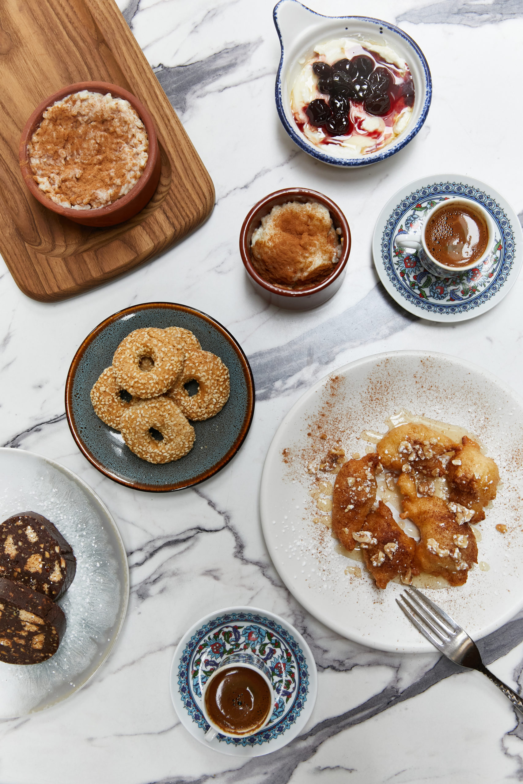 Desserts at Elaia Estiatorio.