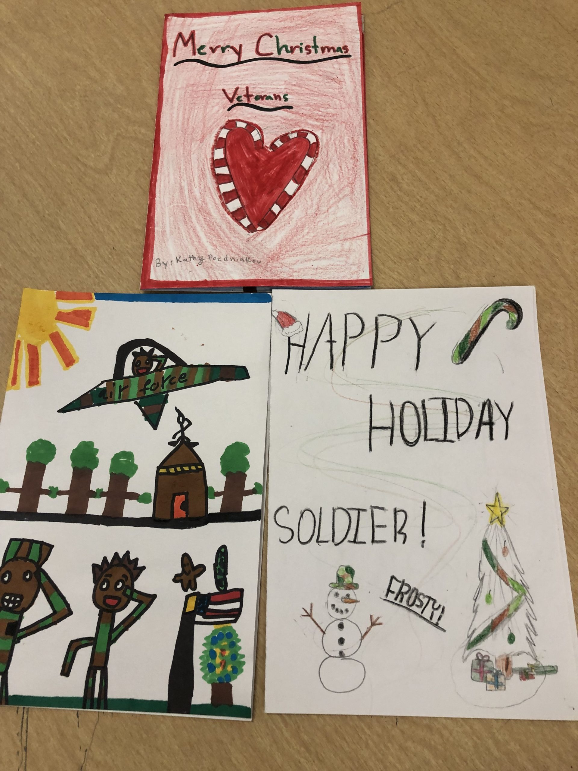 Hampton Bays Elementary School students have been generating holiday cheer for the troops by writing holiday cards that will be delivered to troops in Colorado, Washington state, Washington, D.C., and veterans in Veterans Administration hospitals in Washington, D.C. and Northport.