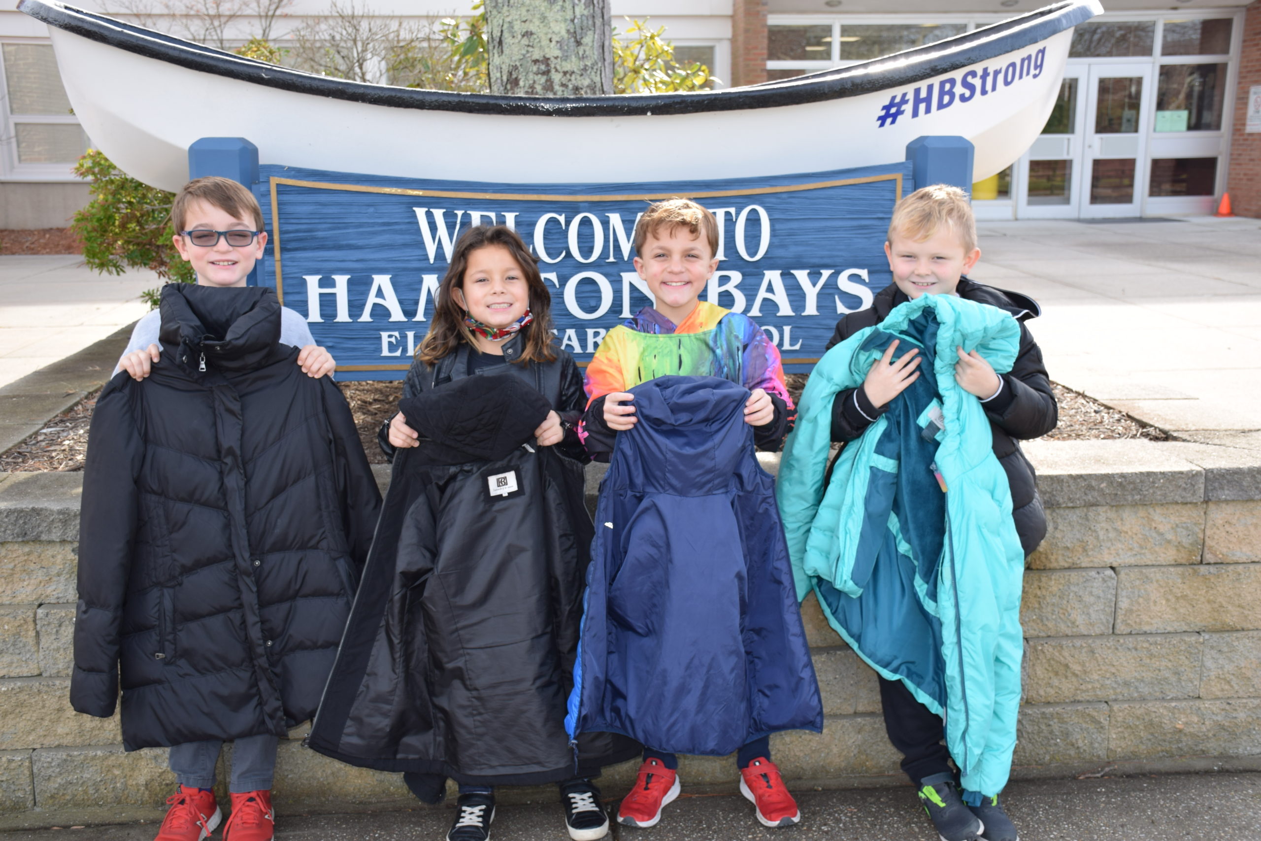 Members of the Hampton Bays Elementary School K-Kids community service club are holding a coat drive for local families in need. The coat drive is one of the many fundraisers the K-Kids have hosted this school year. In November, they collected food to donate to local families for Thanksgiving, and in October, they raised $500 for the American Cancer Society.