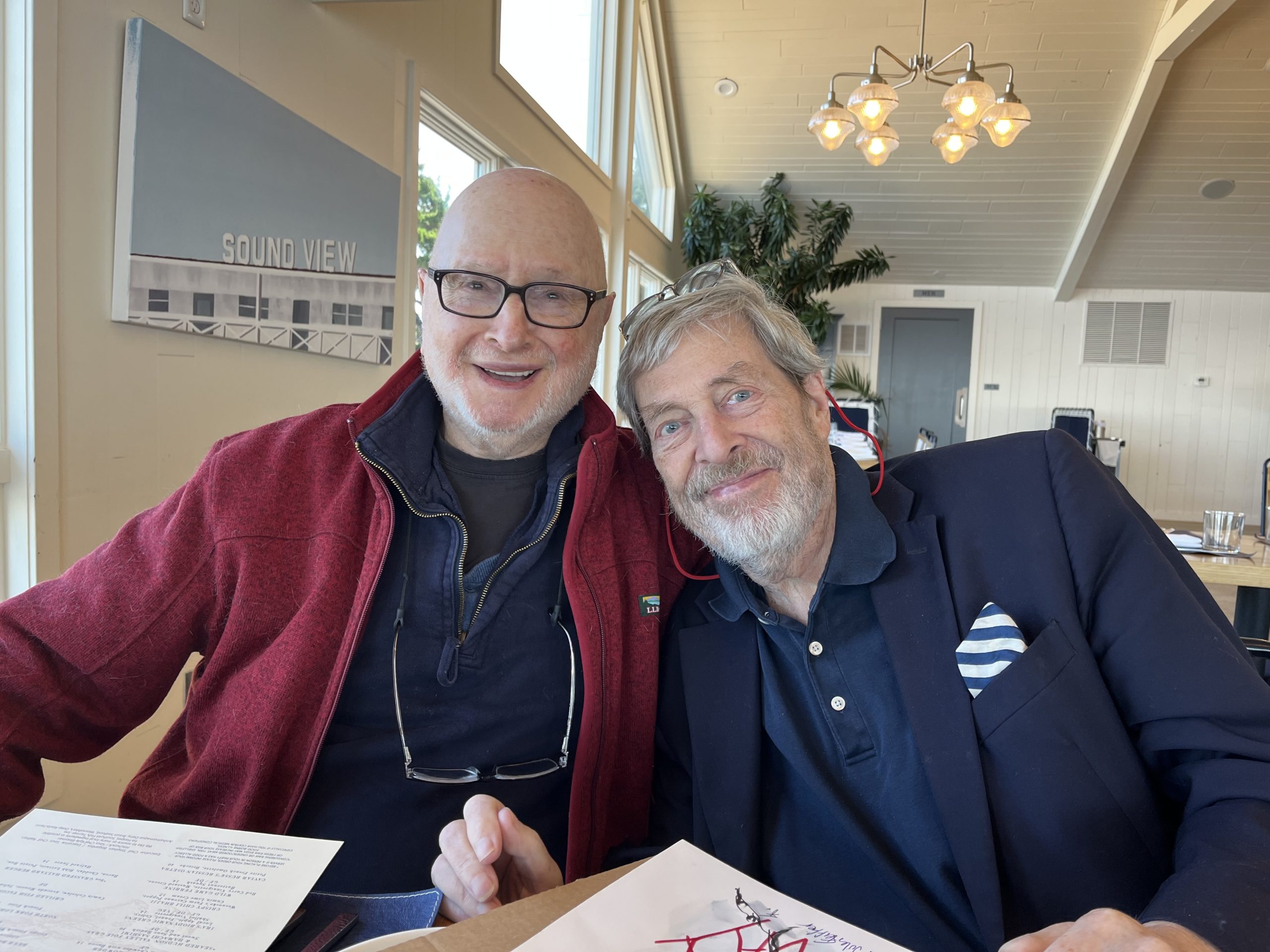 Writer Jules Feiffer with Tony Walton.