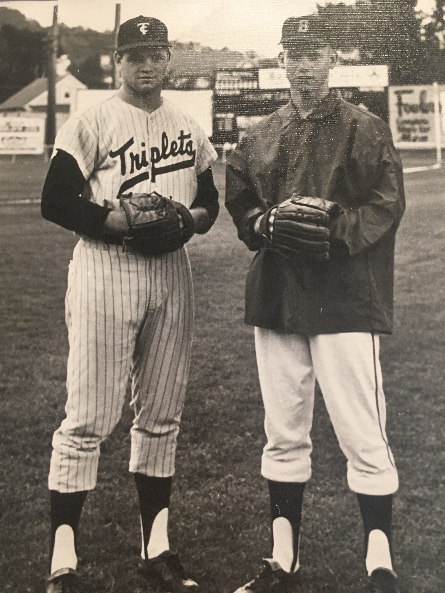 A 21-year-old Harry Nelson, left, and his younger brother Rob Nelson, 16, in 1965 in Binghamton of the New York-Penn League, an A-League affiliate of the New York Yankees farm system at the time.
