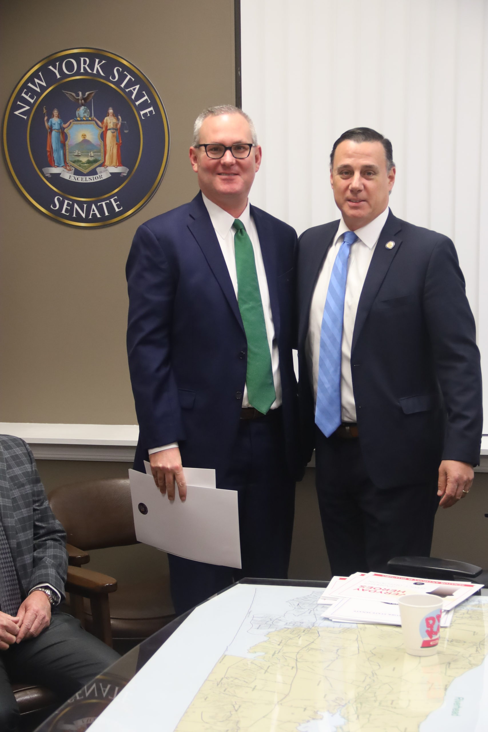 Hampton Bays Superintendent of Schools Lars Clemensen was honored by New York State Senator Anthony Palumbo for his efforts through the COVID pandemic.