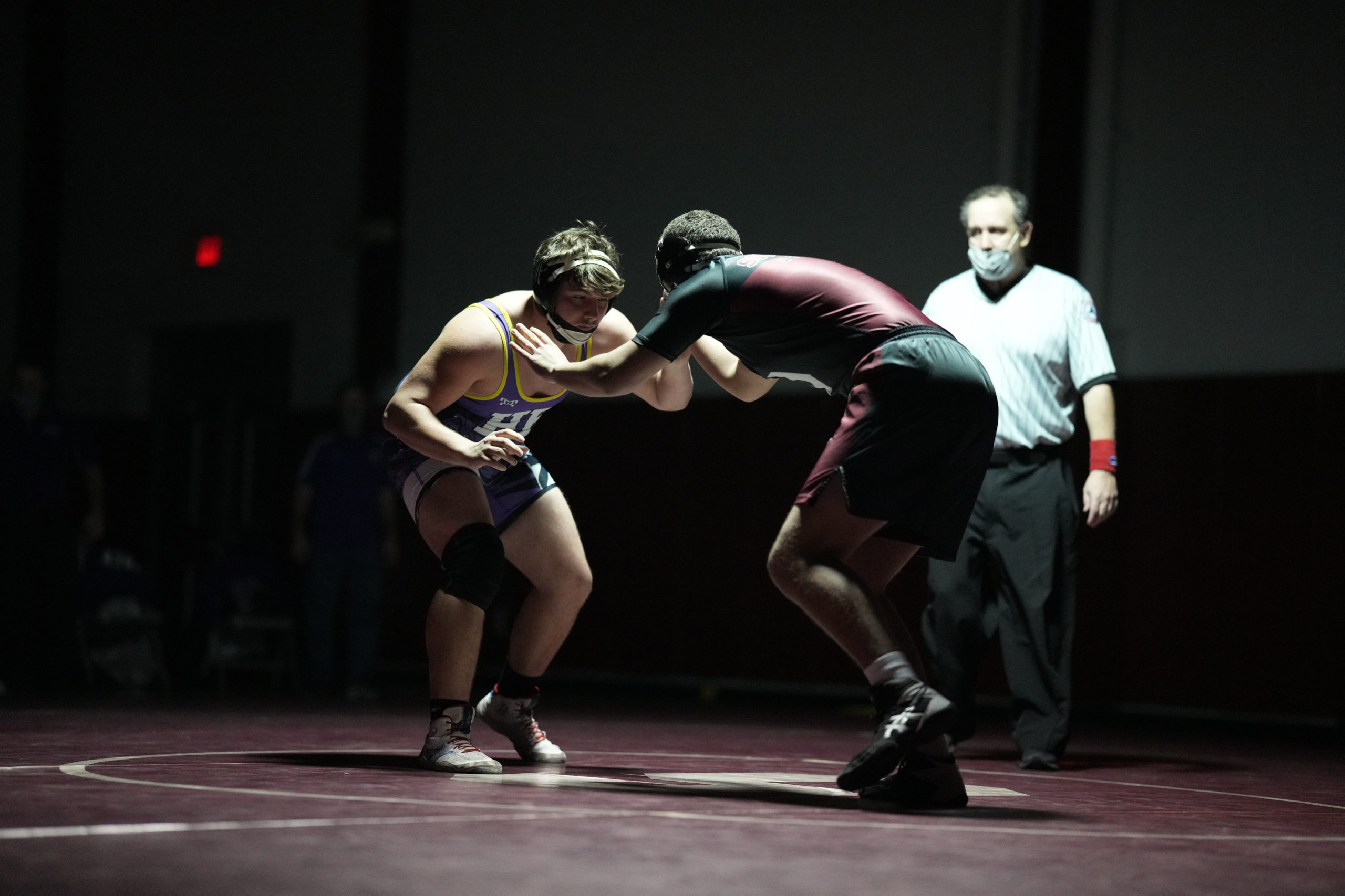 Cooper Shay of Hampton Bays and Southampton's Dylan White compete against one another at 215 pounds.