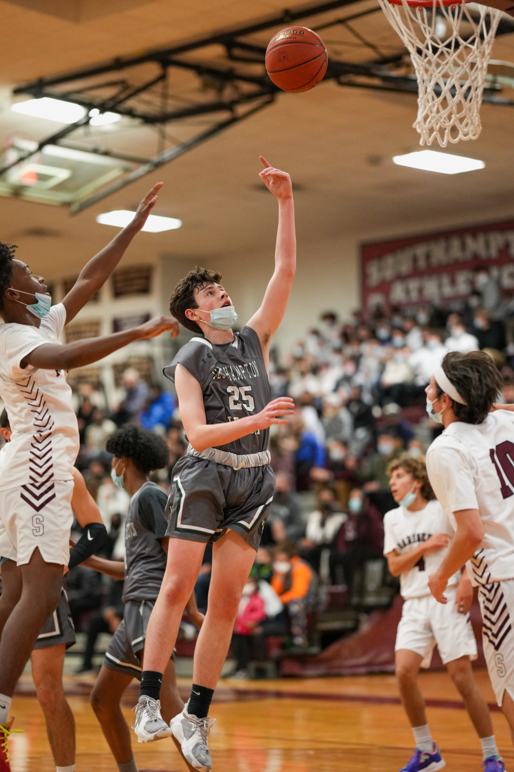 Westhampton Beach junior Quinn McCormack puts up two of his team-high 17 points.