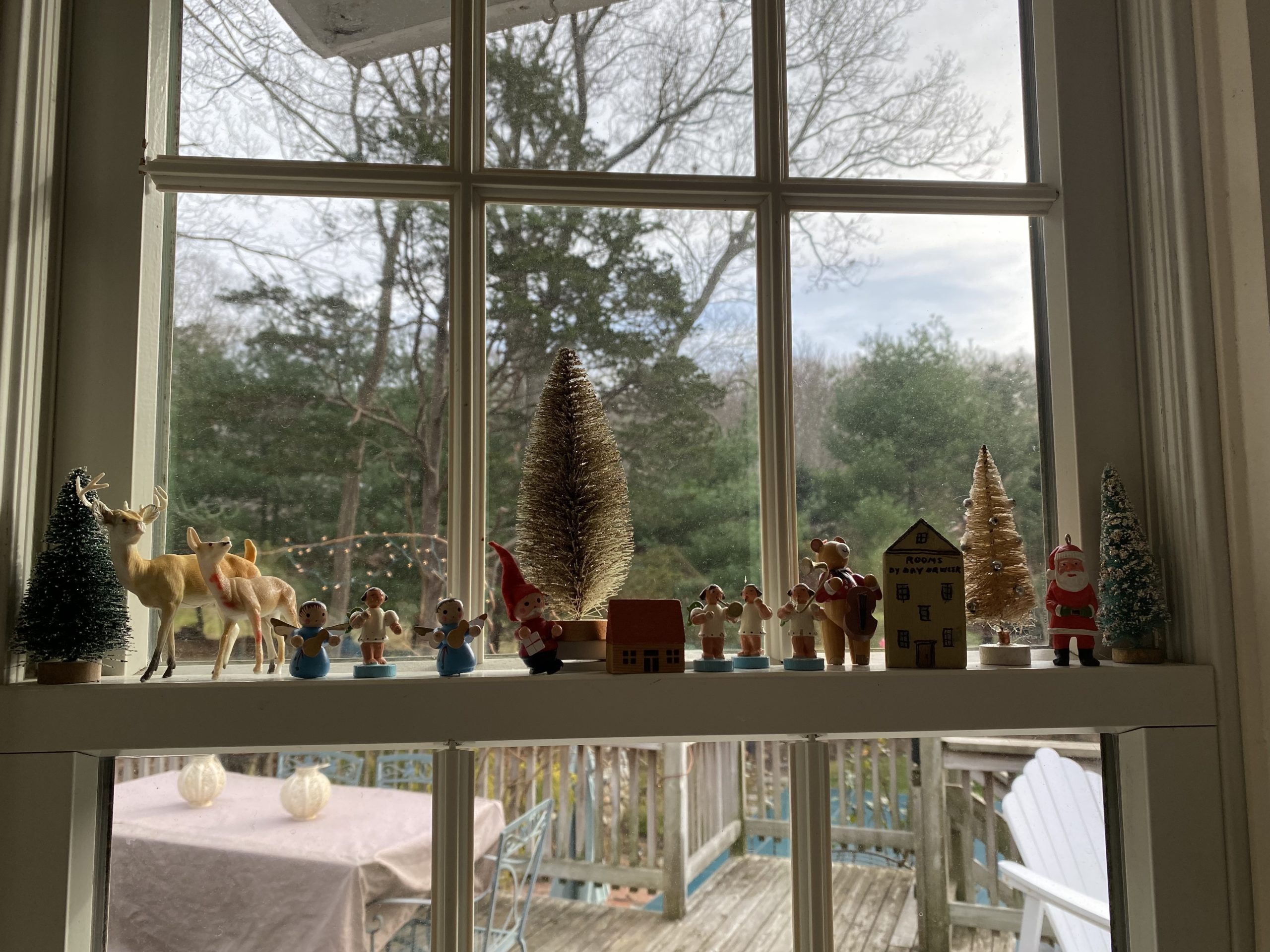 The tiny figurines that make up the Christmas village displays on windowsills and tabletops are a traditional feature of the holiday decor at Patricia Brophy's Sag Harbor home, many of them handed down from her own mother, Eileen Kelley.
