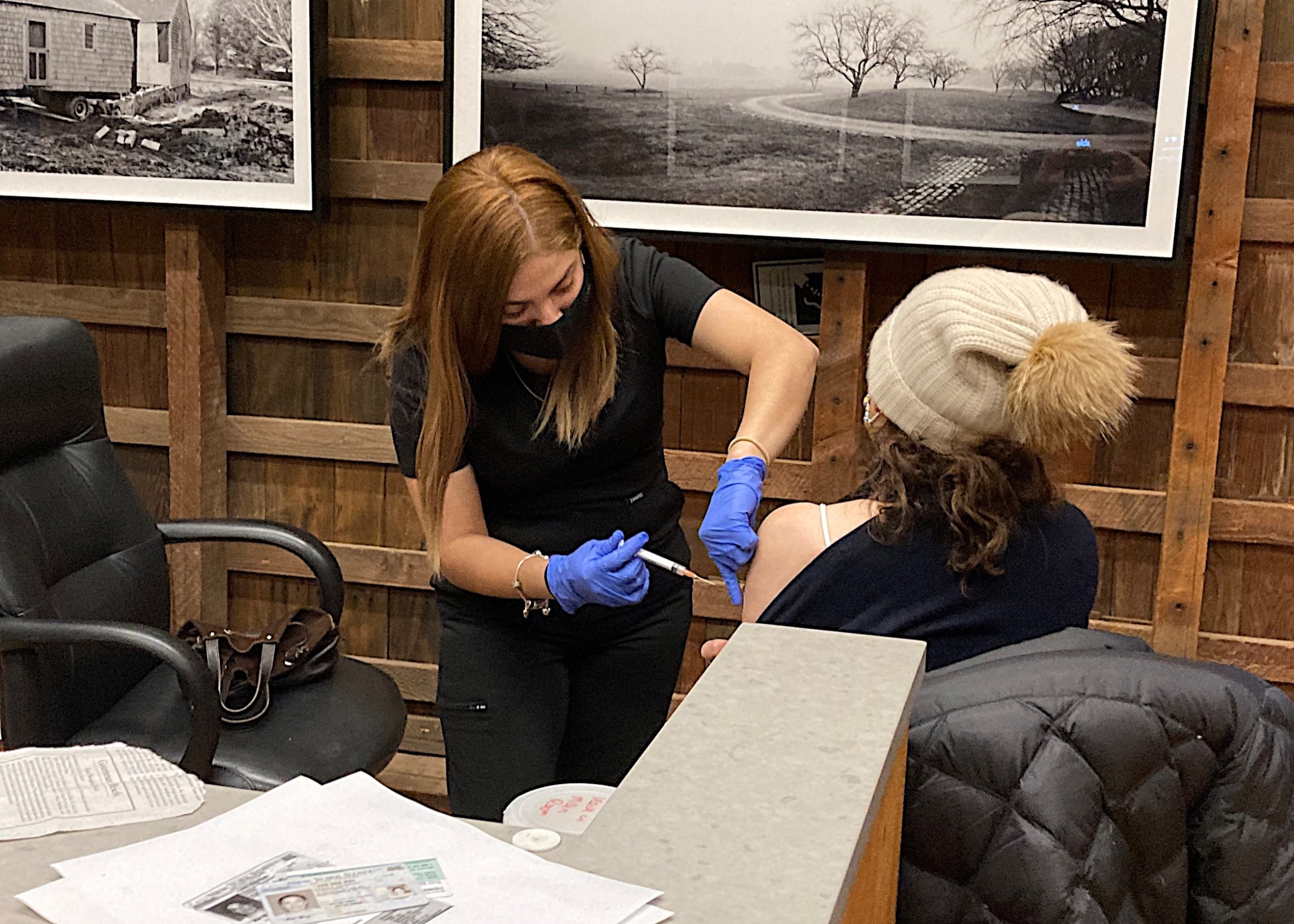 People have been flooding into COVID-19 vaccination clinics at East Hampton Town Hall this month as the number of infections again began rising.