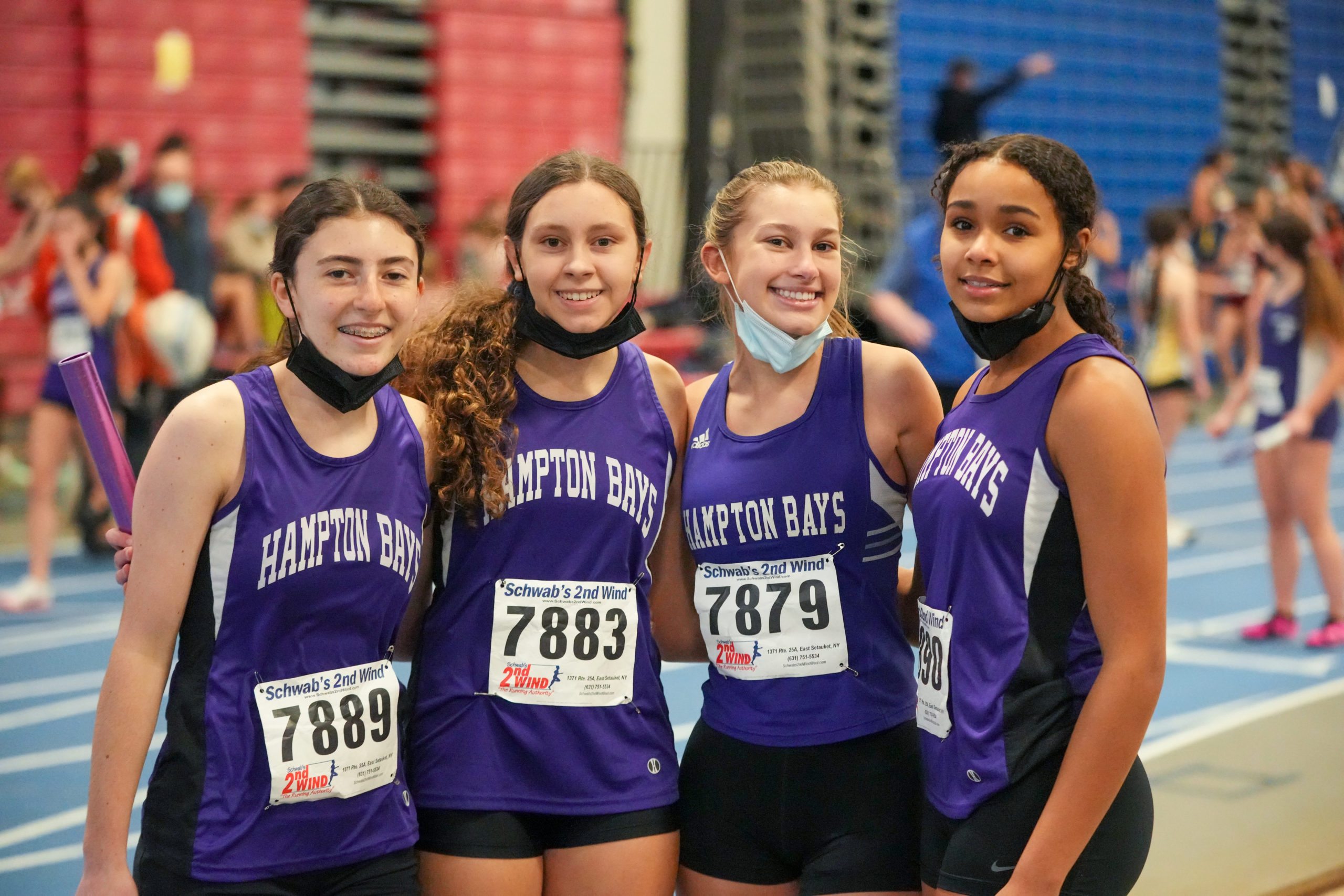 A Hampton Bays relay team at the Zeitler Relays this past Saturday.