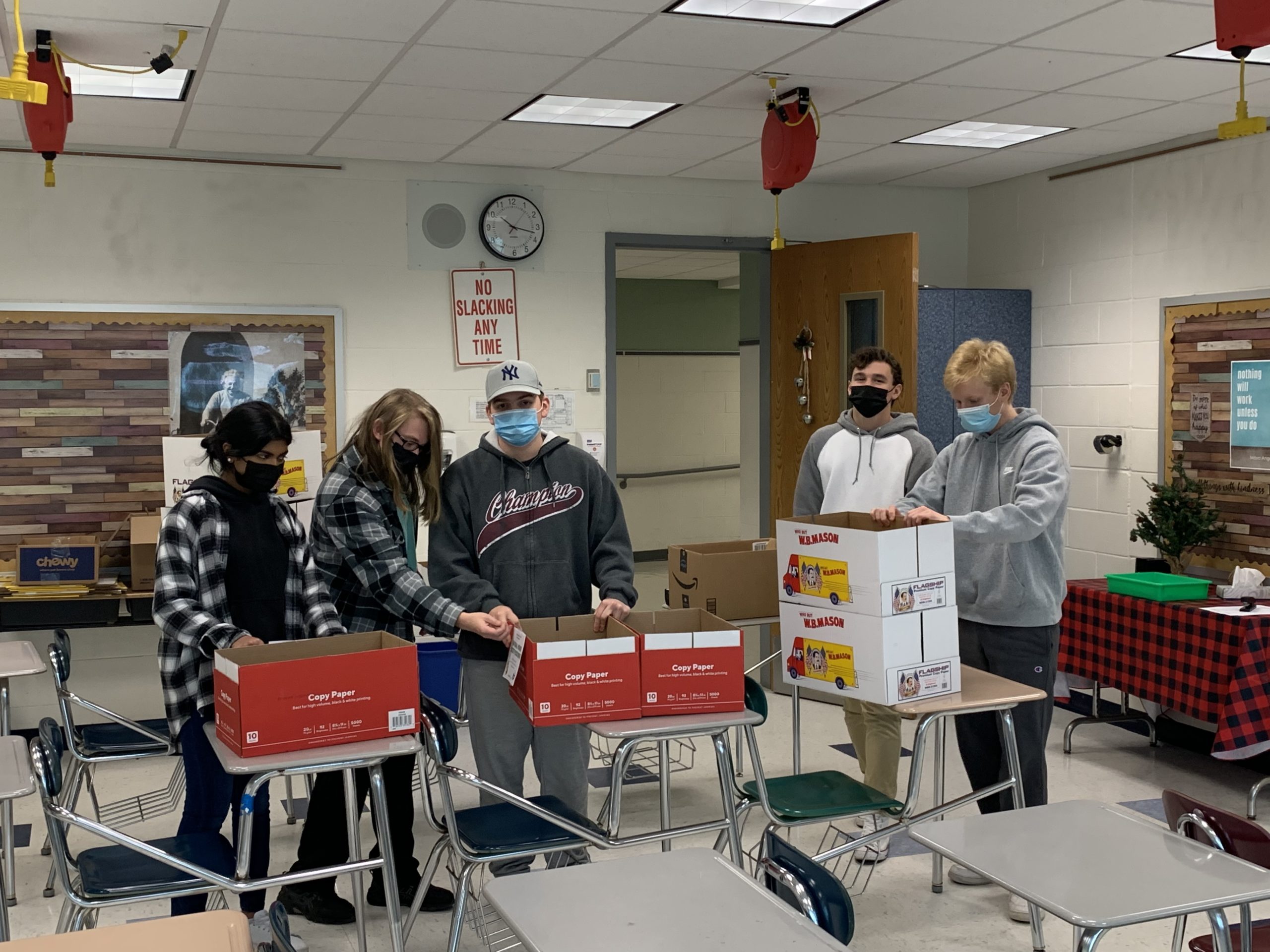 The Westhampton Beach High School National Honor Society recently held a successful holiday food drive in partnership with Long Island Cares. The students collected 789 food items that will be donated to local families in need.
