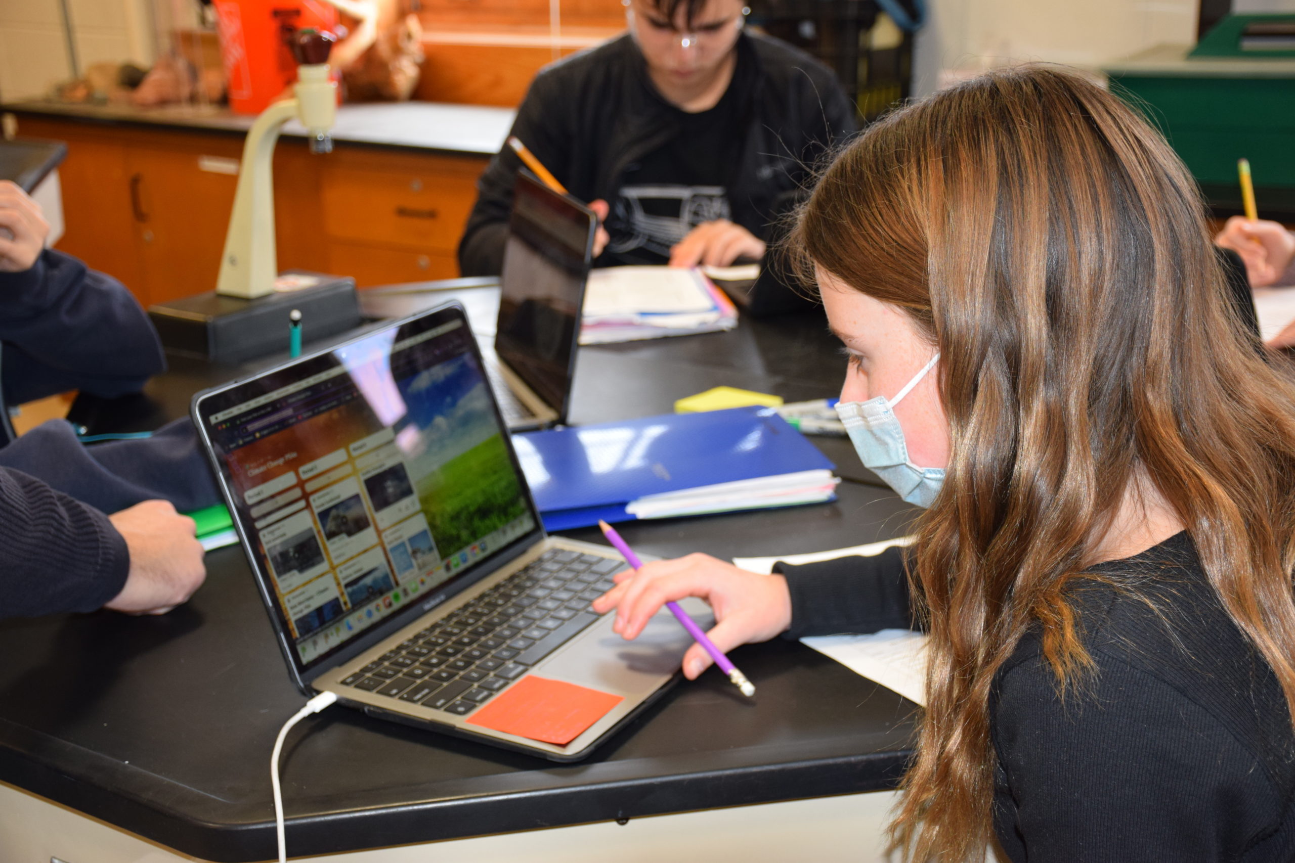 Westhampton Beach Middle School eighth grade earth science students created public service announcements related to climate change.