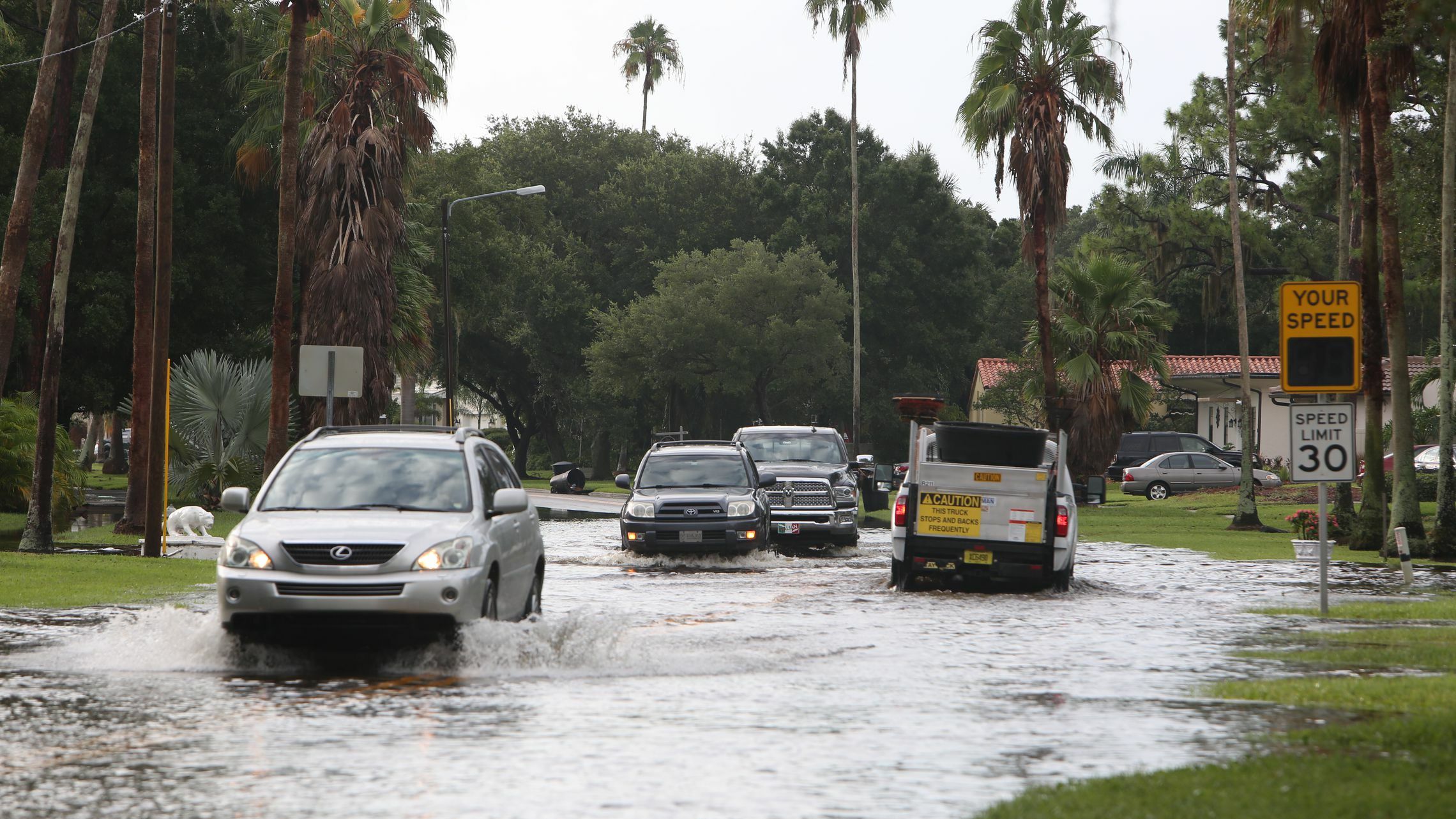 A flooded Snell Isle Boulevard in Saint Petersburg, Florida, in 2015.