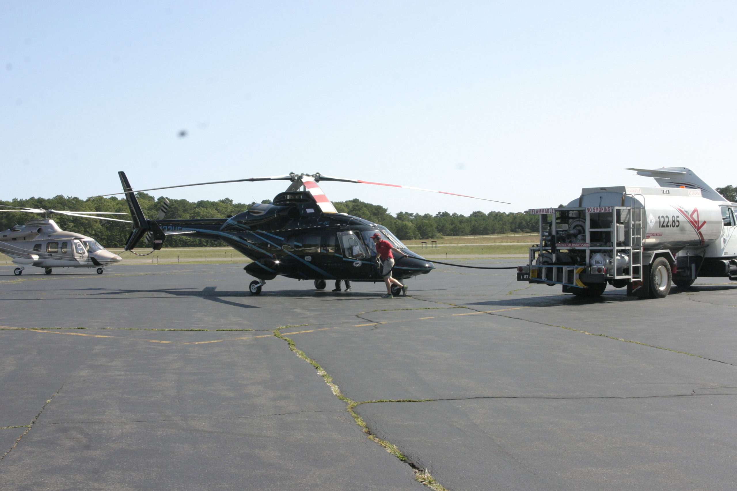 A proposal by consultants suggests that East Hampton Airport should eventually phase-out helicopters and planes that use leaded fuel as alternative fuels become more widely available.