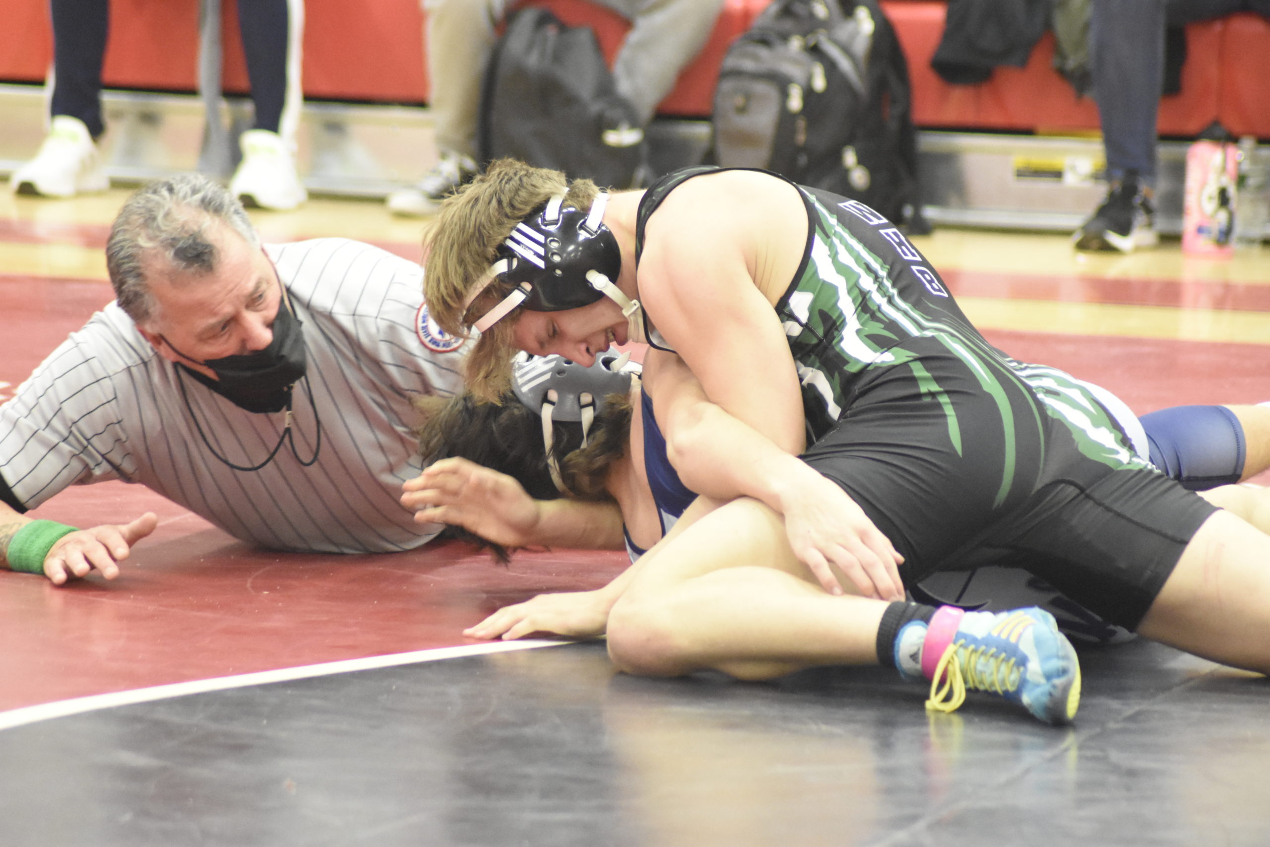 Dom Jurgel takes down ESM's Paul Drummond and nearly pins him, taking the lead with almost a minute remaining in the match.