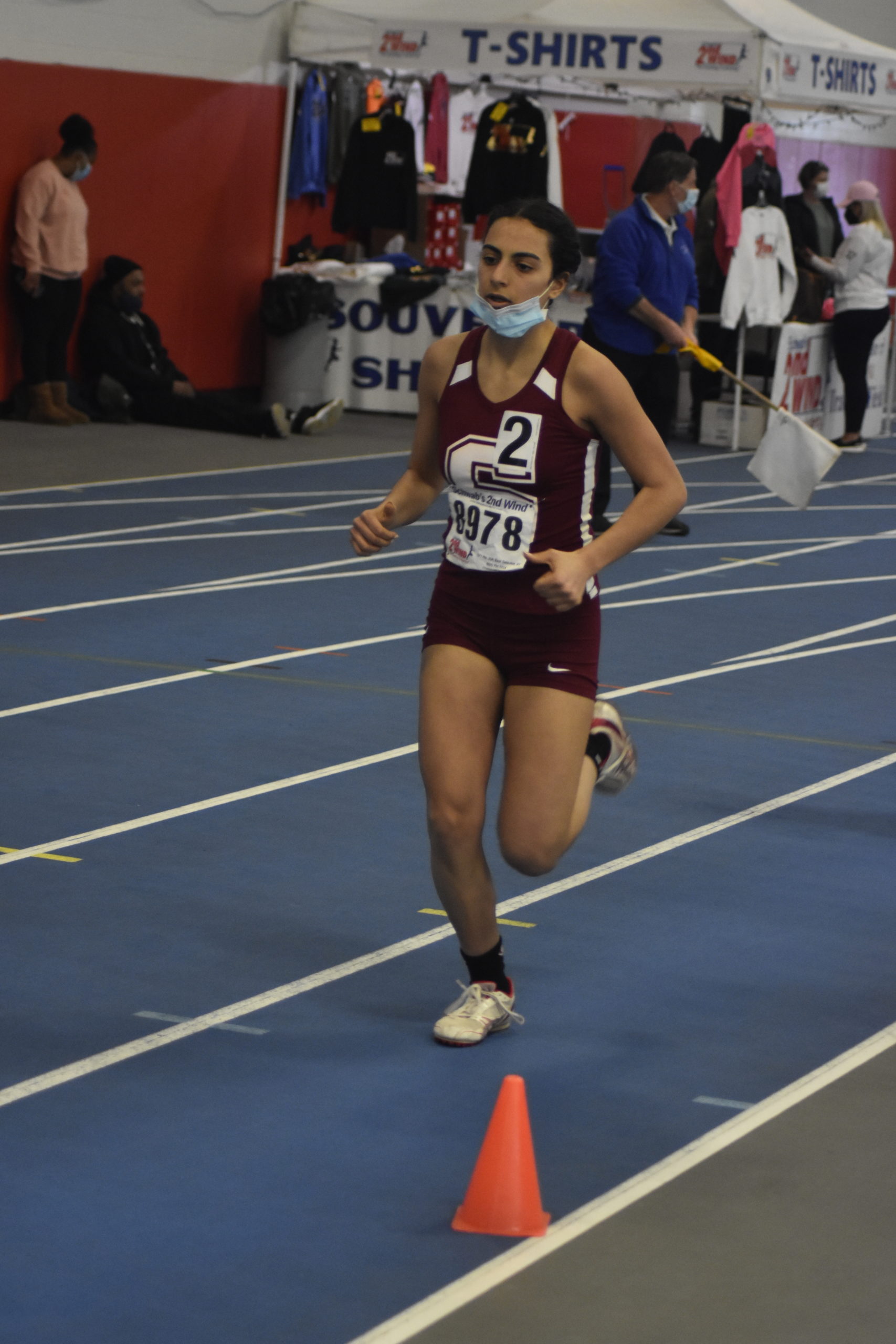 Southampton's Jeorgiana Gavalas in the 3,000-meter race.