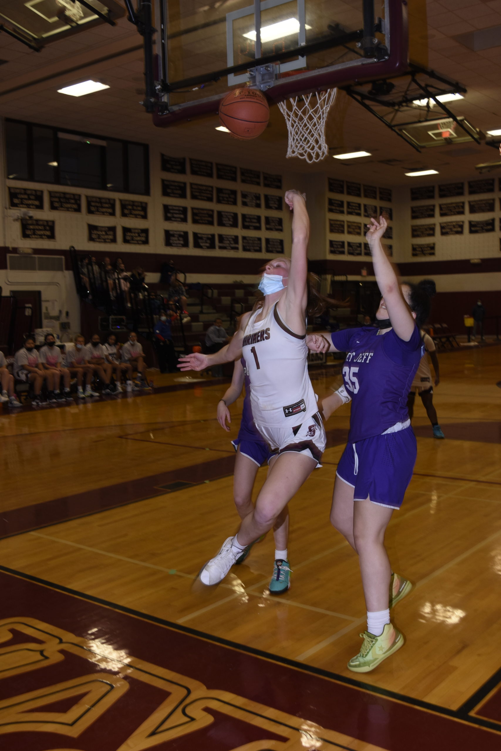 Southampton senior co-captain Carli Cameron tries to save a ball from going out of bounds.