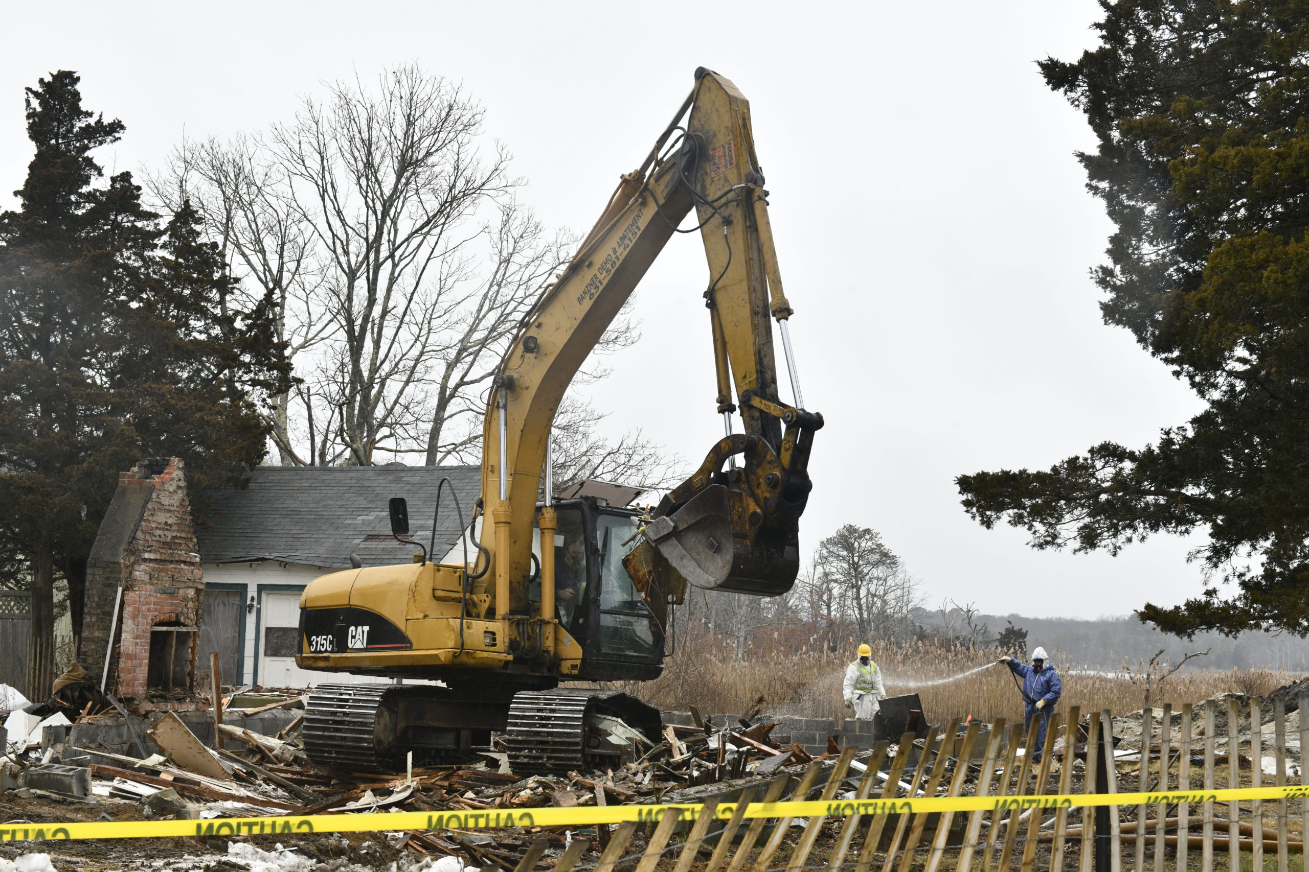 The blighted house at the end of Bay Avenue in East Quogue was demolished on Monday.   DANA SHAW