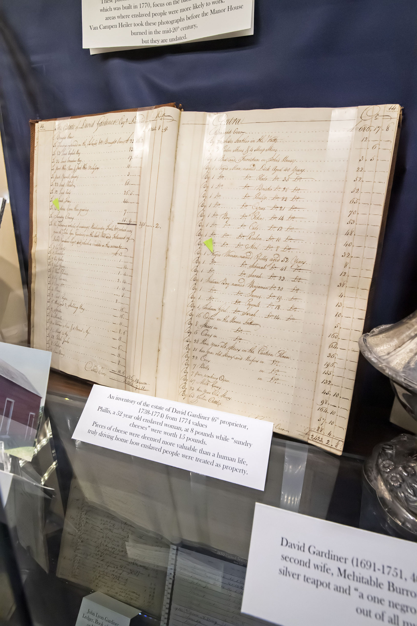The East Hampton Library's Long Island Collection has put up a new exhibit featuring some of the tangible historical evidence of the presence of Black slaves in the households of wealthy local residents in the 17th and 18th centuries, who have rarely been acknowledged as playing a role in the growth of the community.