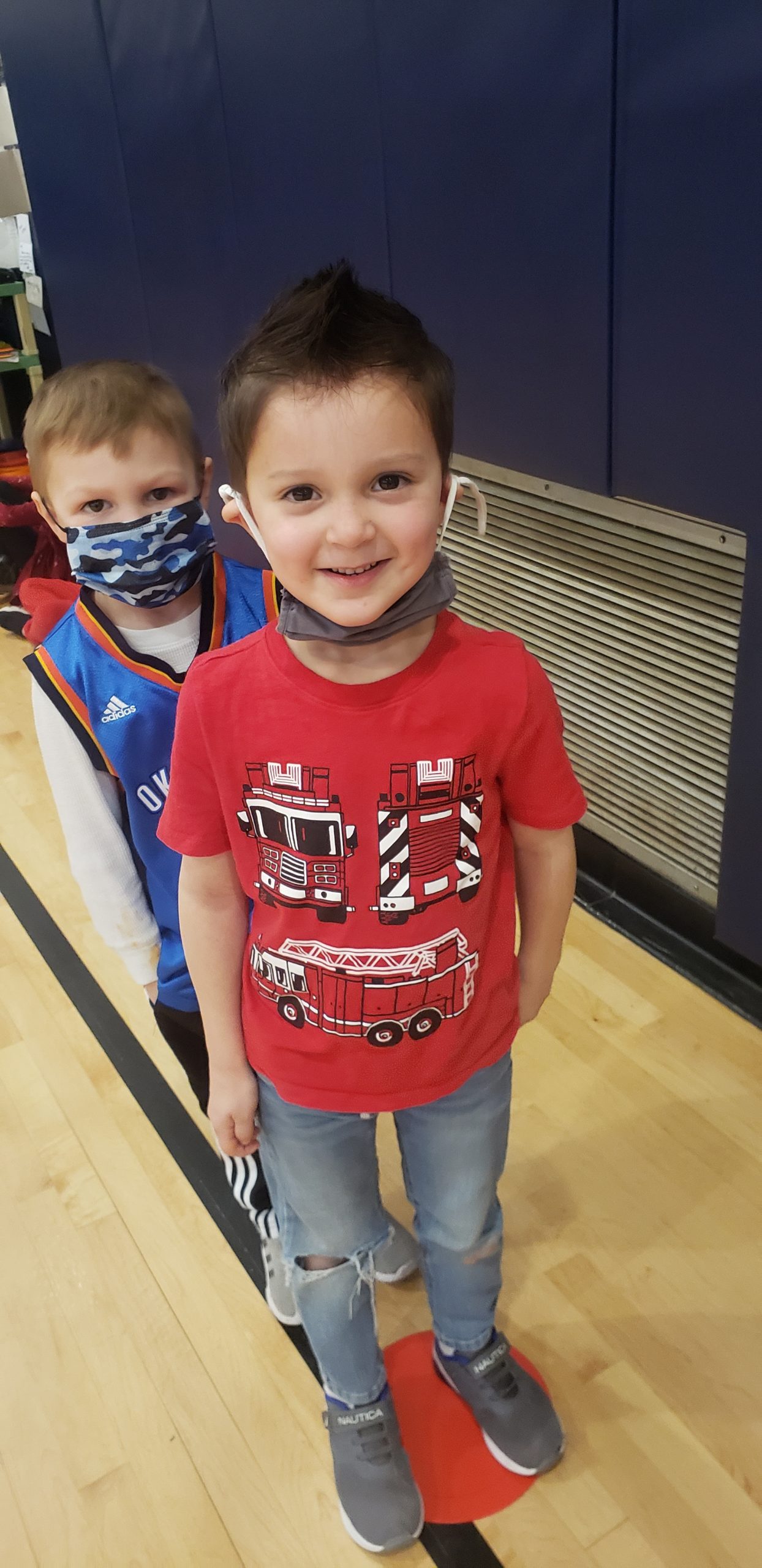 East Quogue Elementary School students Nicholas Davin and Dylan Carpenter were among those who participated in the Kids Heart Challenge/Hoops for Heart last week.  Students raised over $7,000 for American Heart Association and faculty and staff collected $295 for the Go Red for Women initiative.