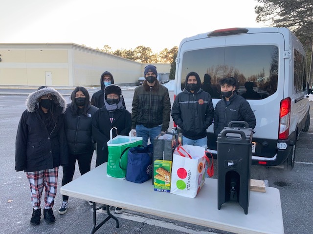 Hampton Bays High School Leo Club members recently offered support to the local homeless population.