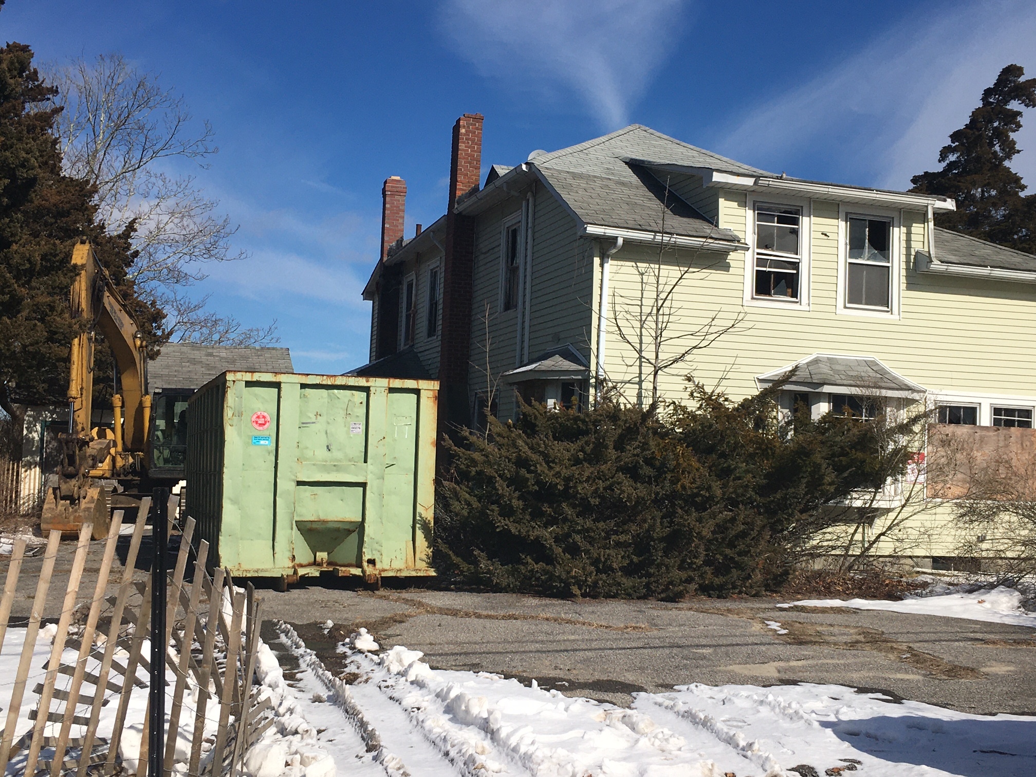 The blighted Bay Avenue, East Quogue house is finally about to come down. KITTY MERRILL