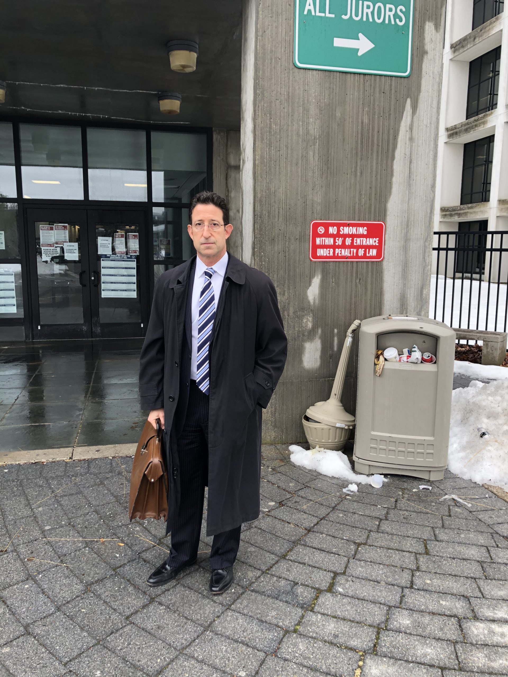 Defense attorney Ira Weissman outside courthouse. T.E. McMorrow