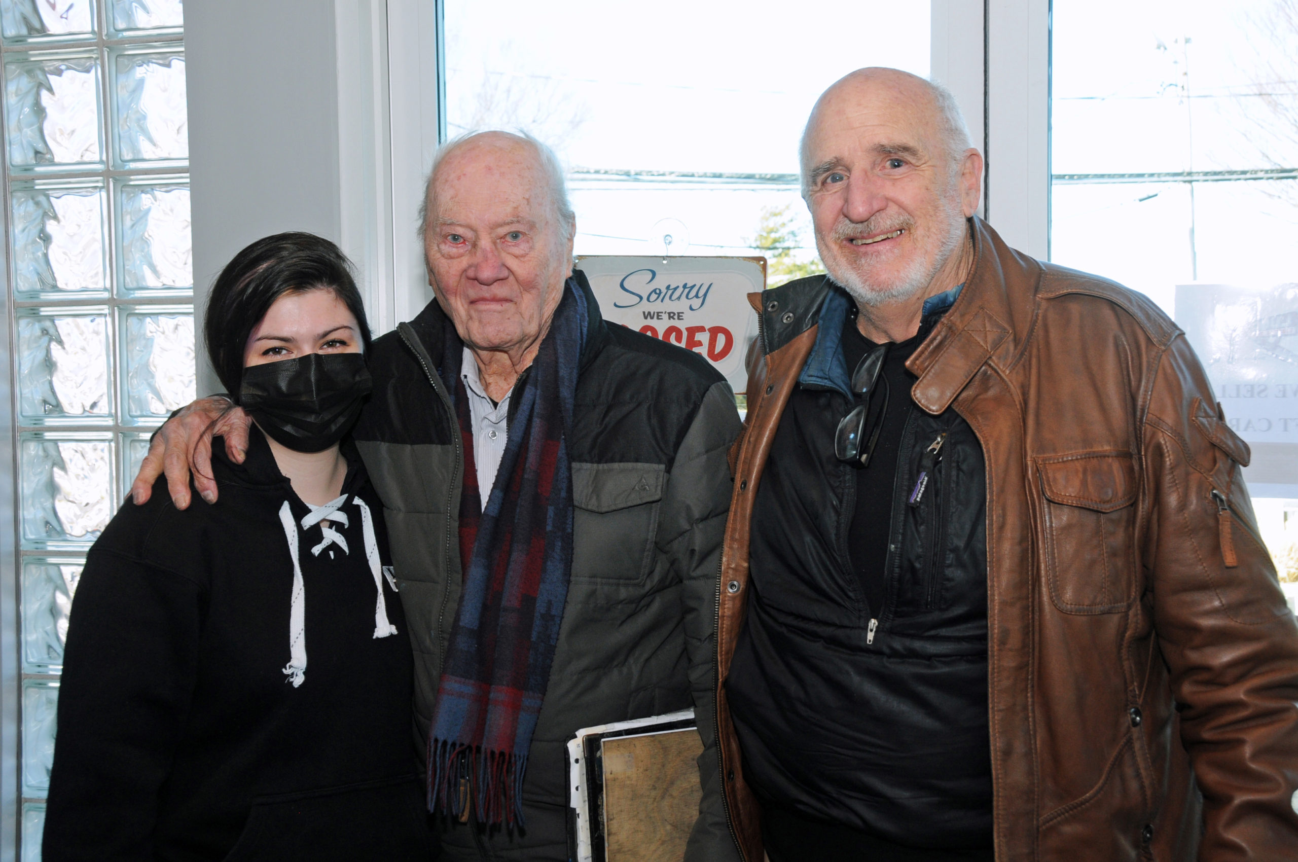 Jerilyn Toole, Leif Hope and Kim Polignani at former East Hampton Village Mayor Paul Rickenbach's  monthly Tuesday Club last week in the Montauk Room of the new LUNCH/Lobster Roll in Southampton. Members discussed local, national and international issues.  RICHARD LEWIN