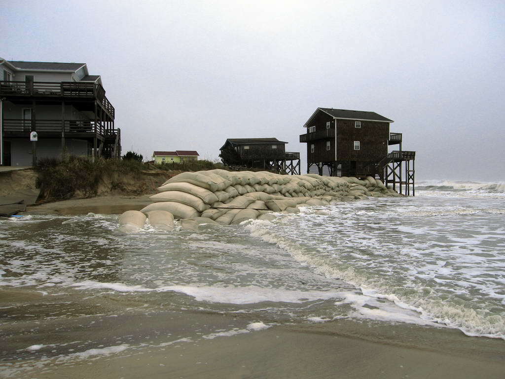 A scene from Nags Head, North Carolina, following a storm in November 2009.