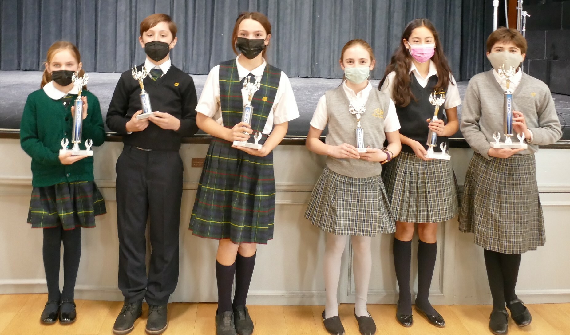 Our Lady of the Hamptons School students from grades three to eight took to the stage and offered their speeches on topics ranging from their hopes for the future to contemporary social concerns. First-place trophies were awarded to fourth-grader Addison Cinelli and Prep 7 student Lucy Tillotson. Olivia Caruso and Alessandra Paccasassi took second, with Edward Cabrera-Brooks and Ruby Boeding in third.