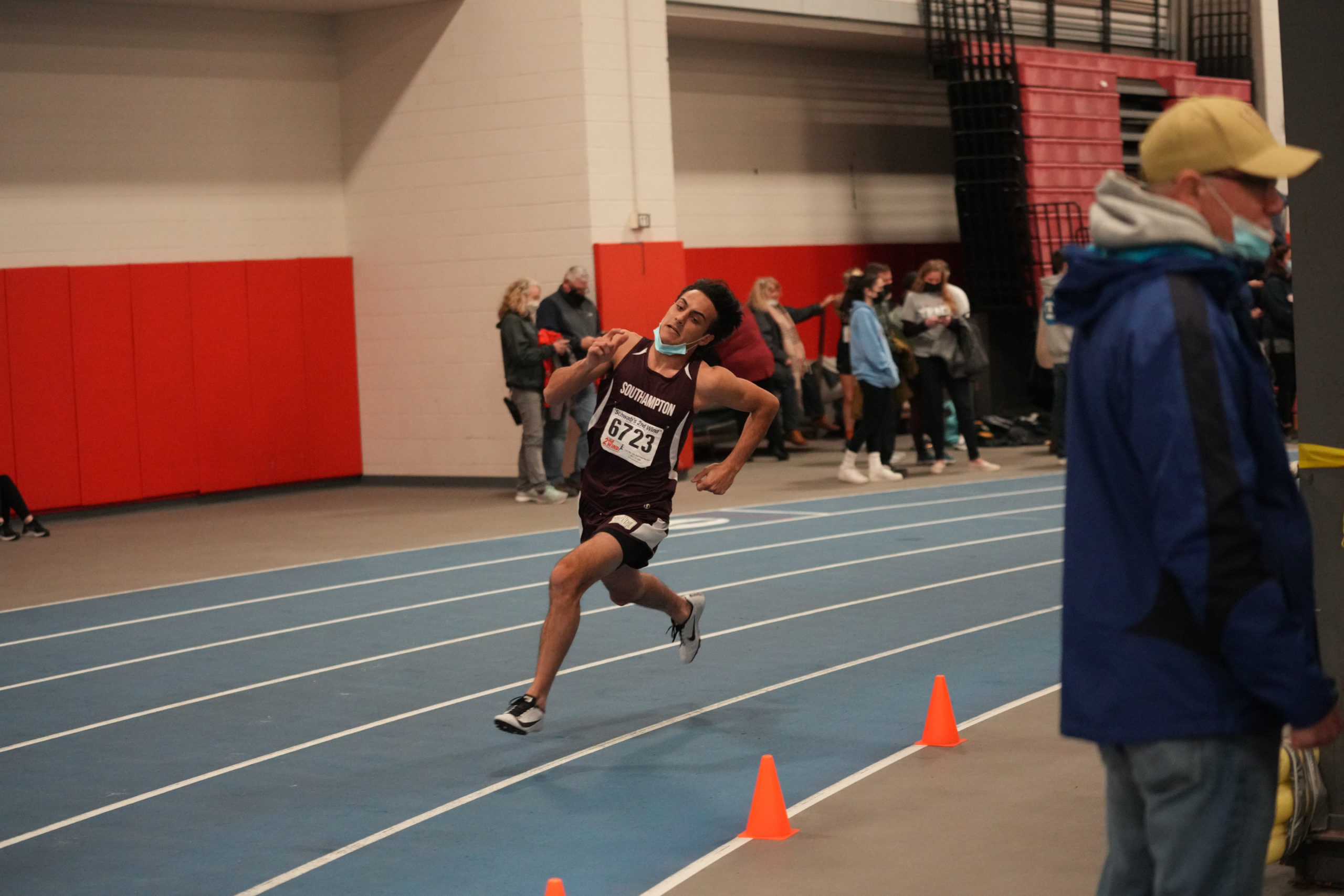 Southampton's Harrison Gavalas in the 300-meter dash. He also competed in the 55-meter dash.