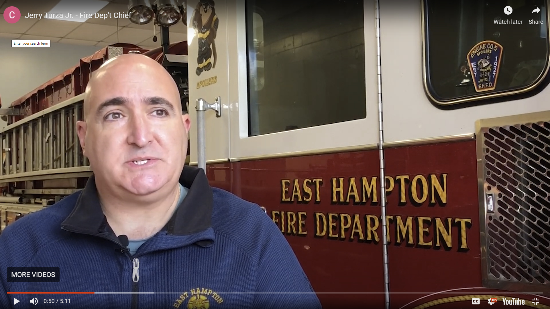 East Hampton Fire Department Chief Jerry Truza is one episode of the East Hampton Library's “Covid Hamptons: How the Pandemic Reshaped an Iconic Community” video series.