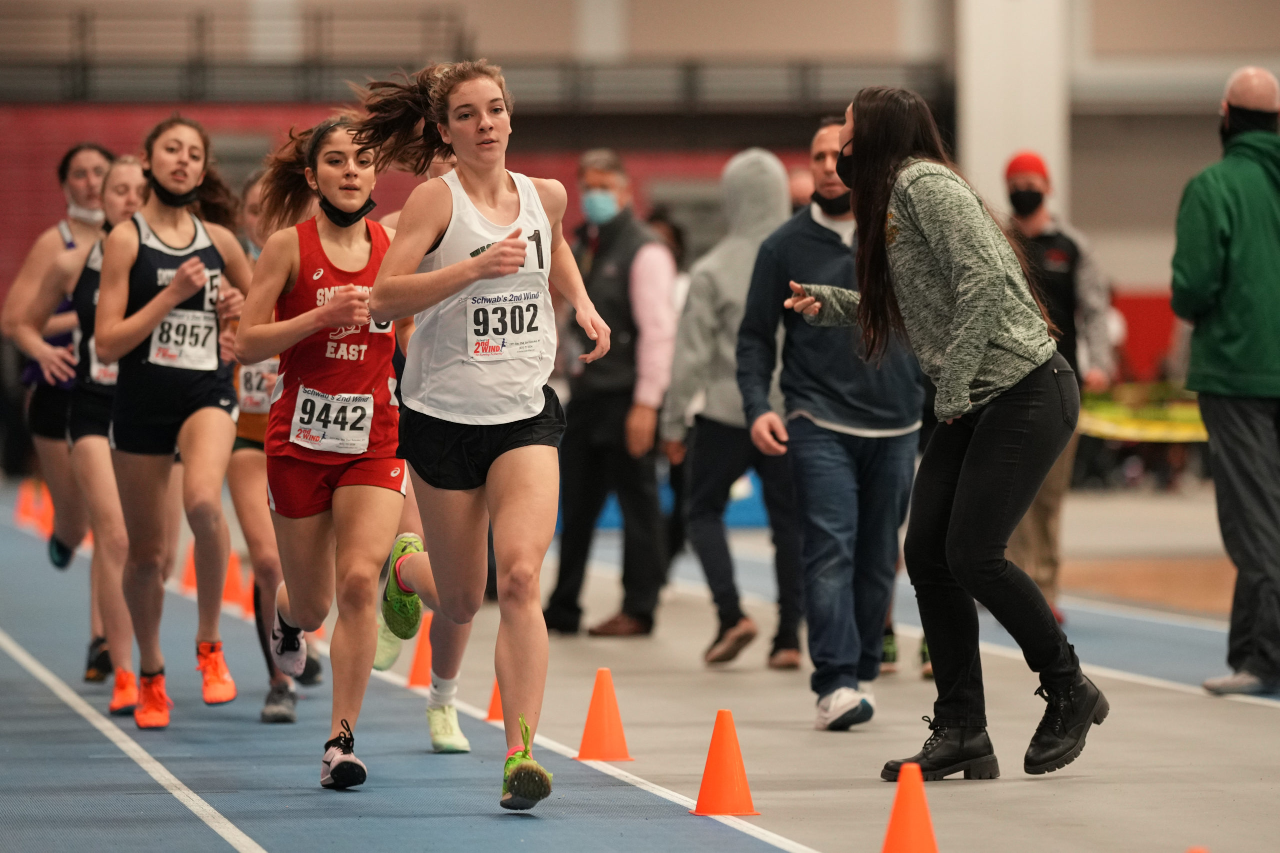Rose Hayes competed in both the 1,500- and 1,000-meter races for Westhampton Beach on Monday night.
