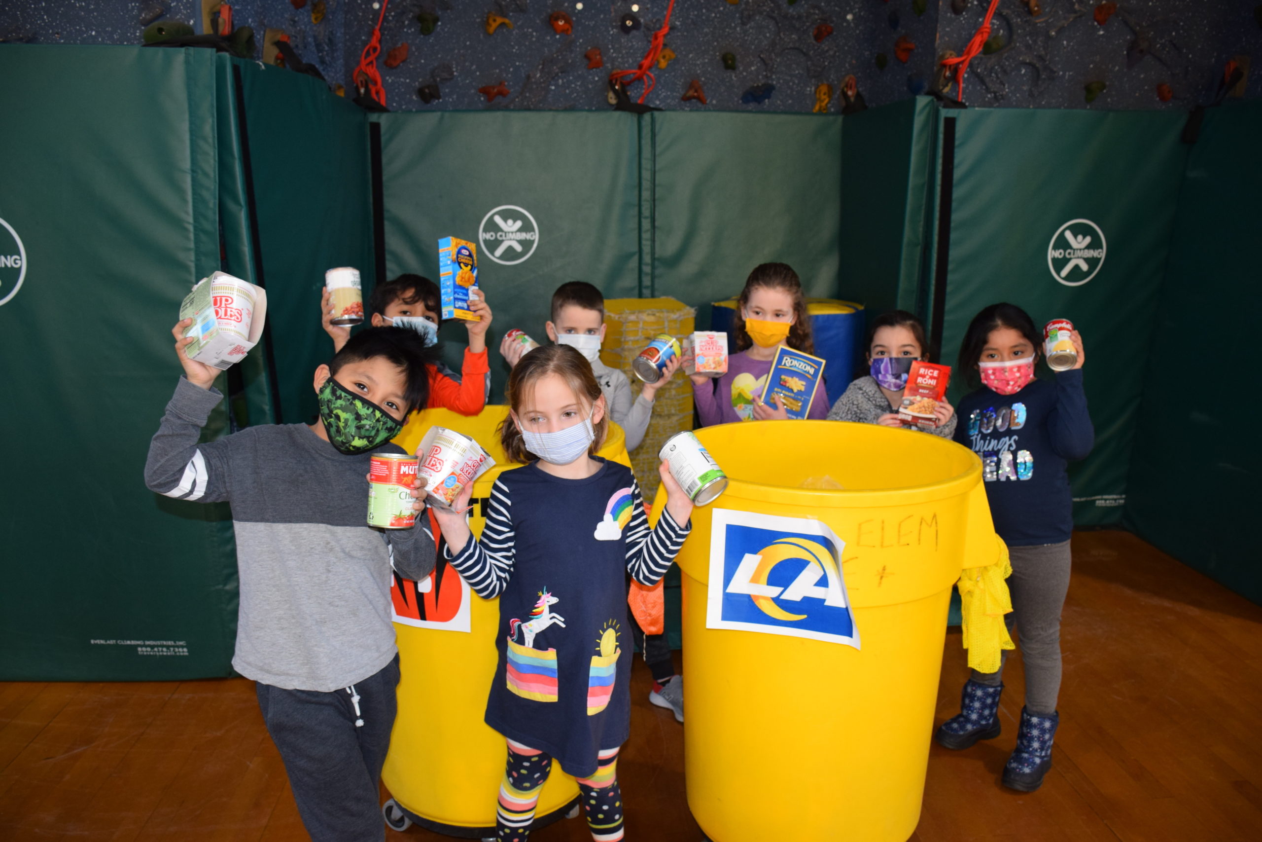 Westhampton Beach Elementary School students made predictions on which team would win Super Bowl LVI, through its annual Souper Bowl fundraiser. Donations of nonperishable goods were used to vote for the team they thought would win this year’s Super Bowl by placing them in a team bin. The final tally indicated that 73students guessed the Los Angeles Rams would win and 138 thought the Cincinnati Bengals would take home the title. All items collected will be donated to local food pantries.