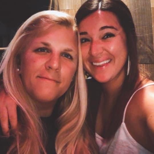 Ciara McKeon, left, with girlfriend Carly. Mckeon, a 2011 Westhampton Beach High School graduate and former Southampton Town lifeguard, was killed on Friday after being run over by a car in the parking lot of the Florida school where she worked as a phys ed teacher.