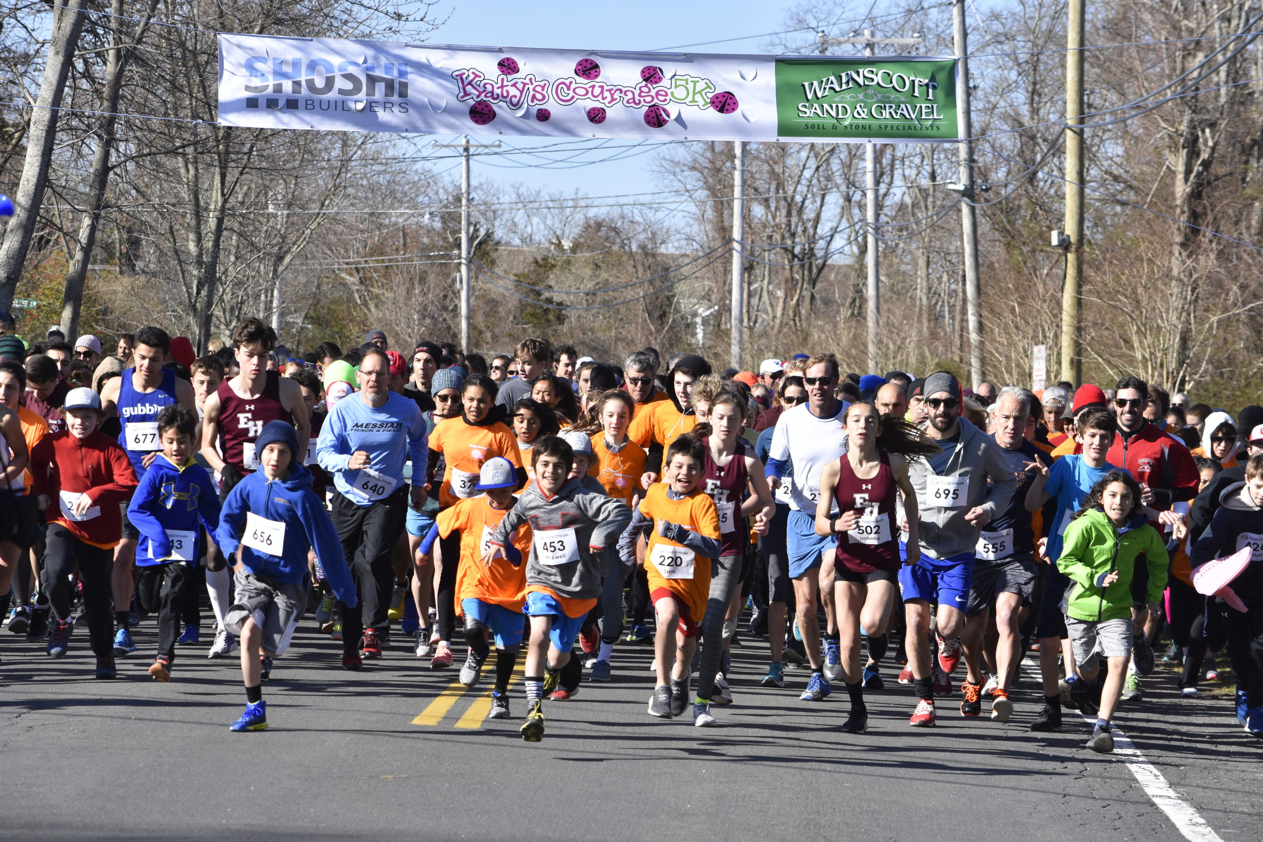 The start of the 2018 Katy's Courage 5K in Sag Harbor. DREW BUDD