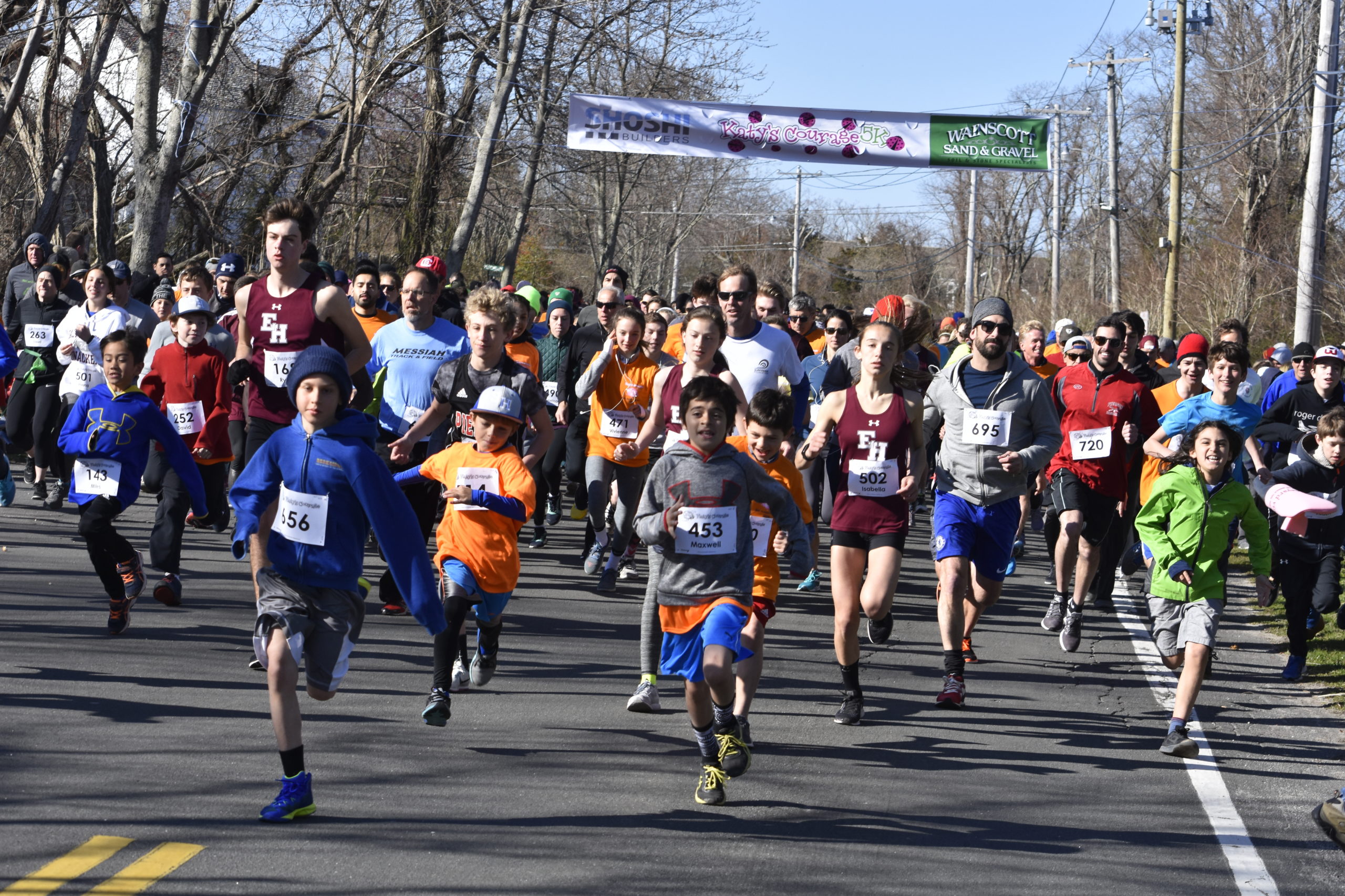 The start of the 2018 Katy's Courage 5K in Sag Harbor. DREW BUDD