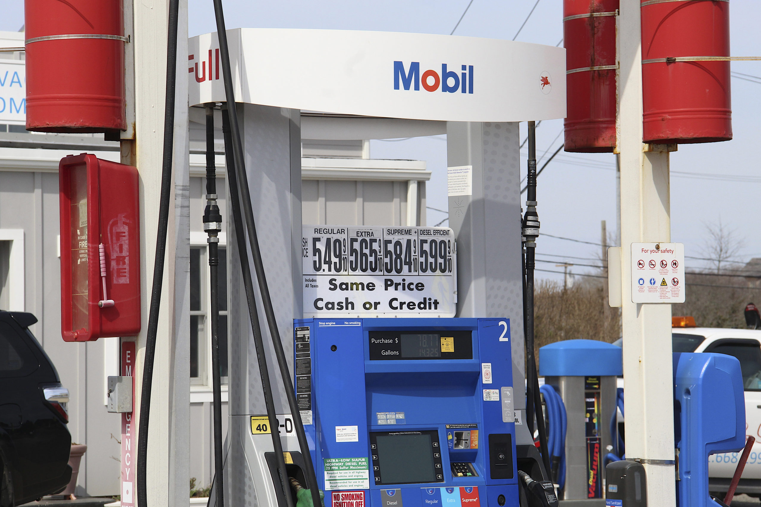 Prices at the pumps in Montauk pierced the $5 mark and surged towards $6.      KYRIL BROMLEY