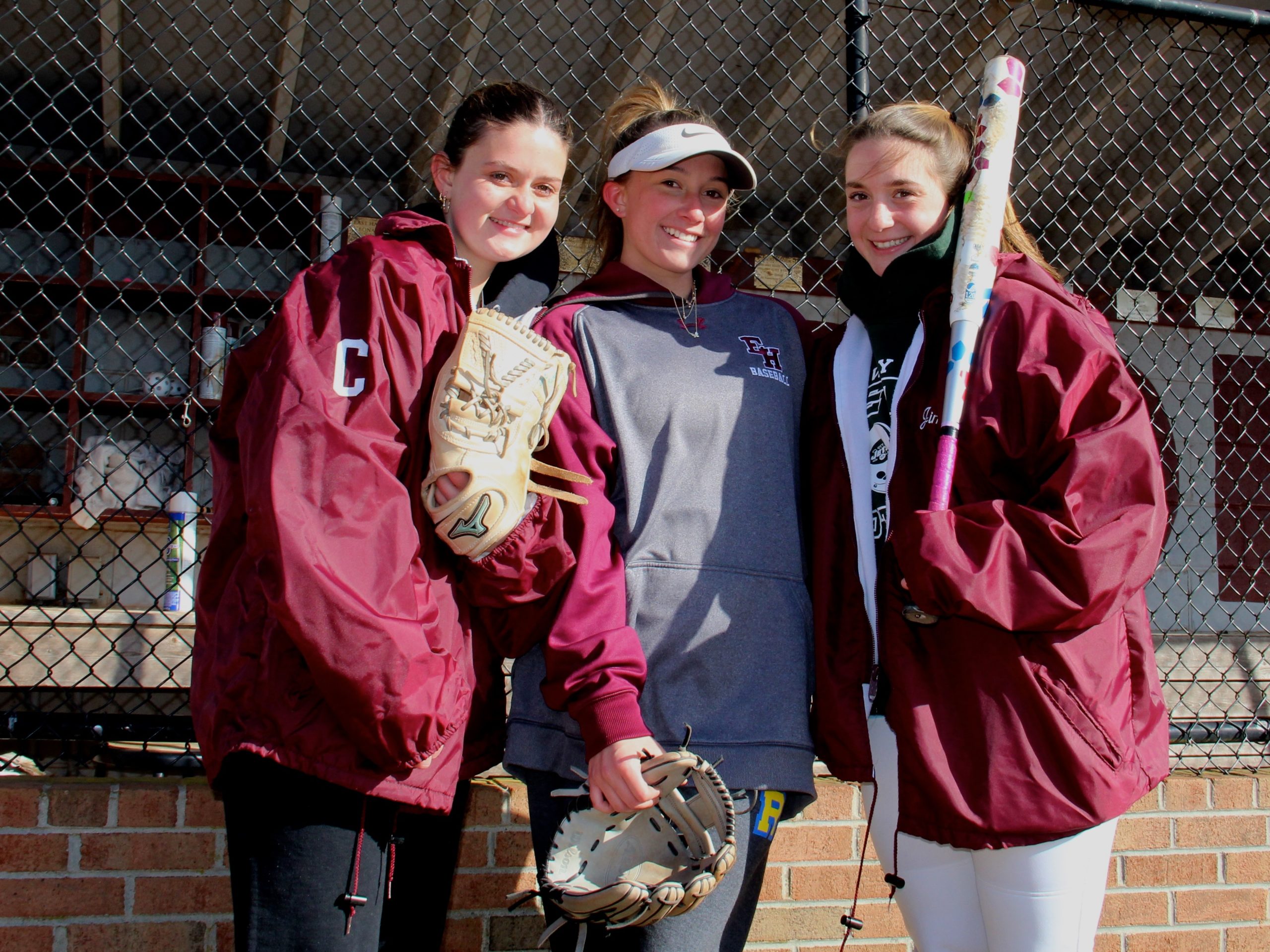 East Hampton returning seniors include, from left, Sophia Yardley, Maddie Brown and Leah Masi.    KYRIL BROMLEY