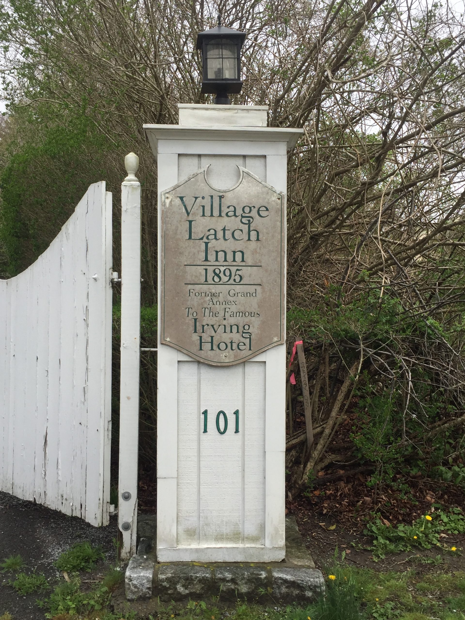 The original sign of the former Village Latch Inn, which is now The Latch Southampton Village.