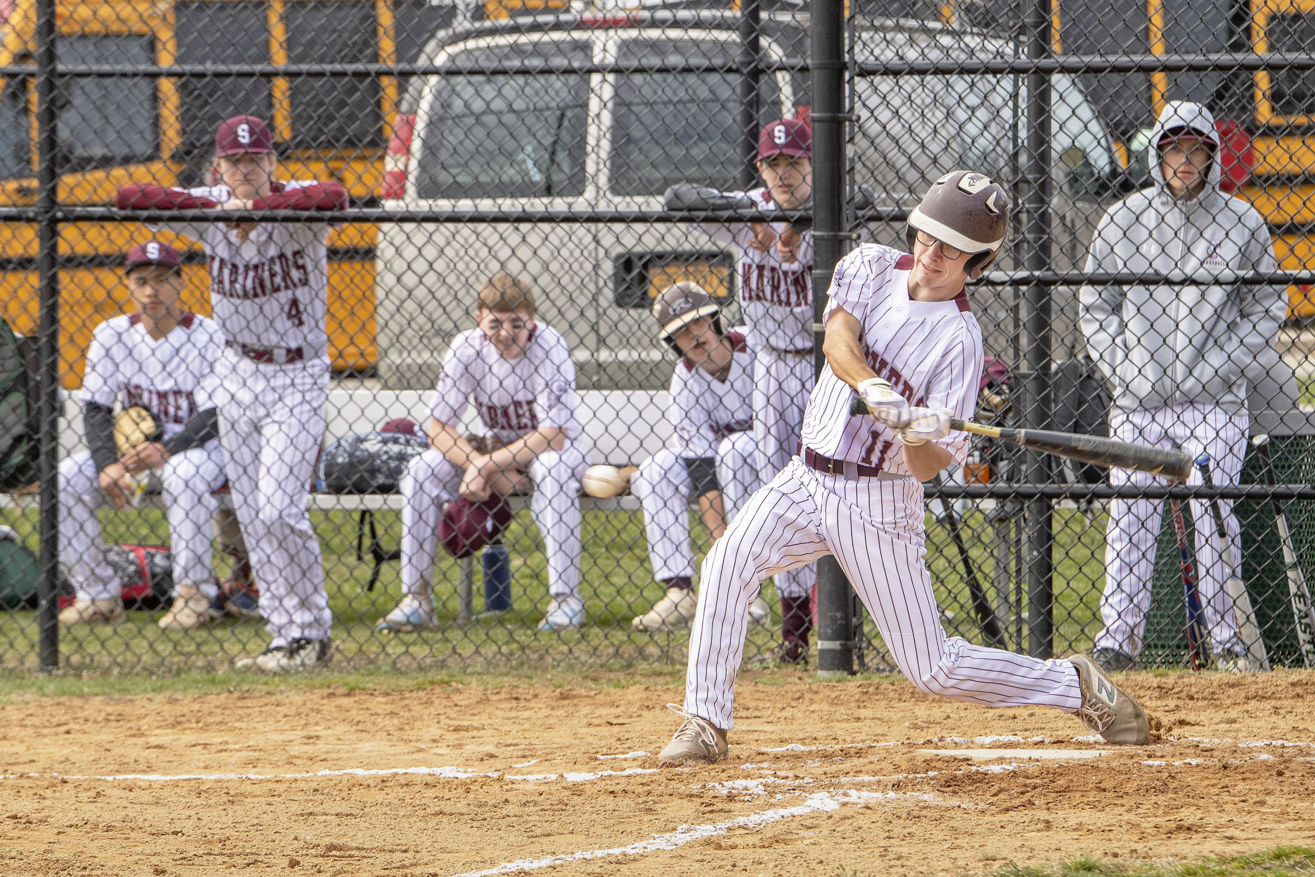 Southampton's Douglas Dunkirk takes a cut.   MICHAEL HELLER