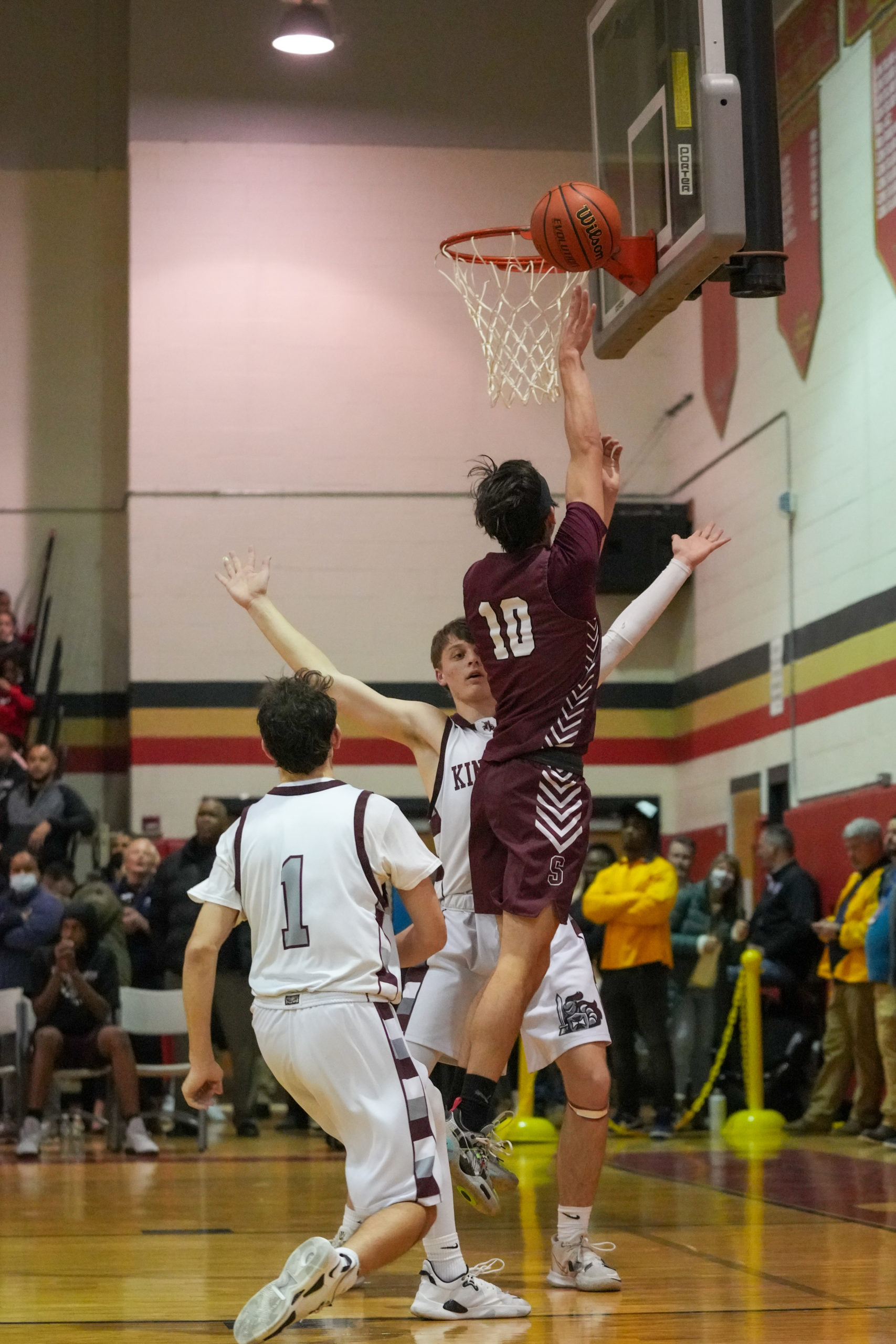 Senior Mariner Andrew Venesina goes up for two points.   RON ESPOSITO