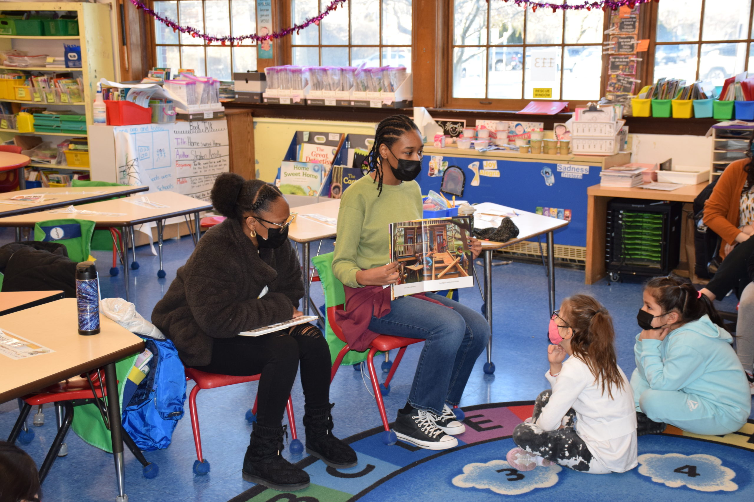Members of Southampton High School’s Black Girl Magic Club and students from Southampton Intermediate School read to Southampton Elementary students as part of Black History Month.