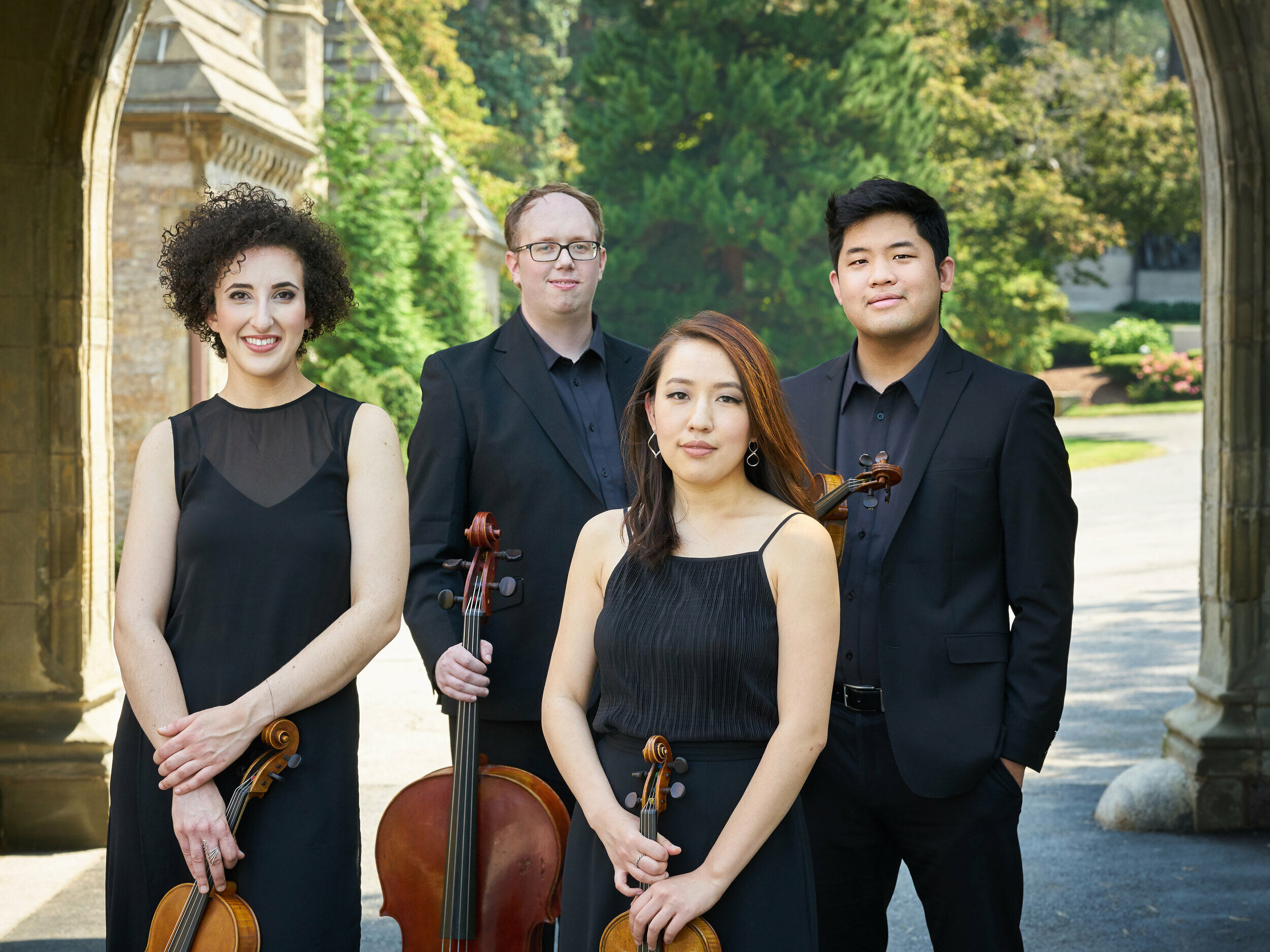 Verona Quartet, from left: Abigail Rojansky, viola; Jonathan Dormand, cello; Dorothy Ro, violin; Jonathan One, violin. KAUPO KIKKAS