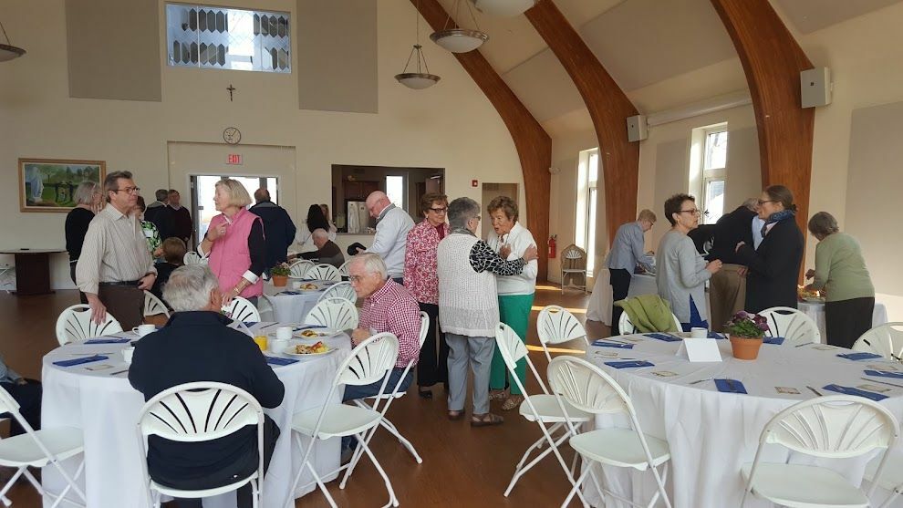 A parish brunch in the Msgr. John Lynch Parish Center. COURTESY QUEEN OF THE MOST HOLY ROSARY CATHOLIC CHURCH